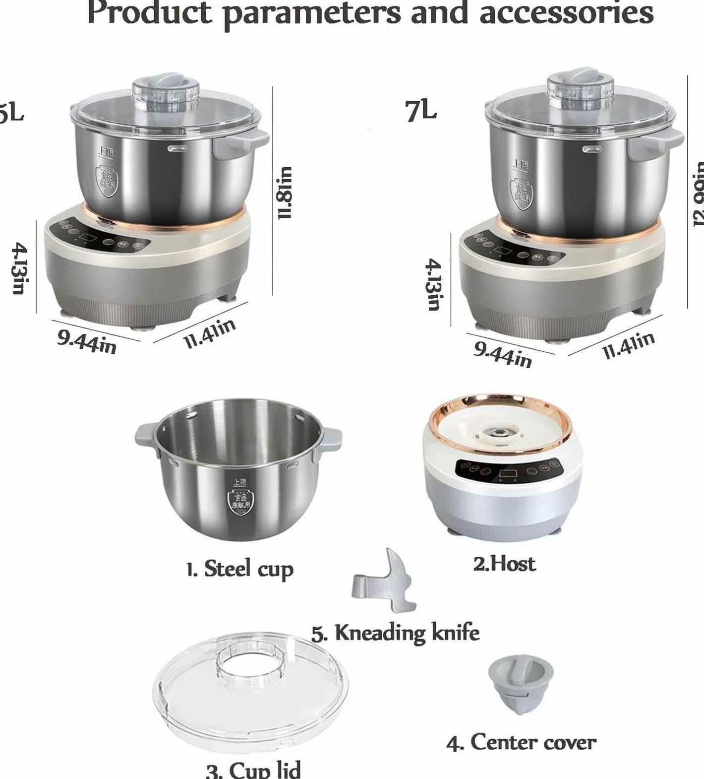 Macchina per impastare con funzione di fermentazione, macchina professionale in acciaio inossidabile con temporizzazione, macchina impastatrice dal design diviso per una facile pulizia