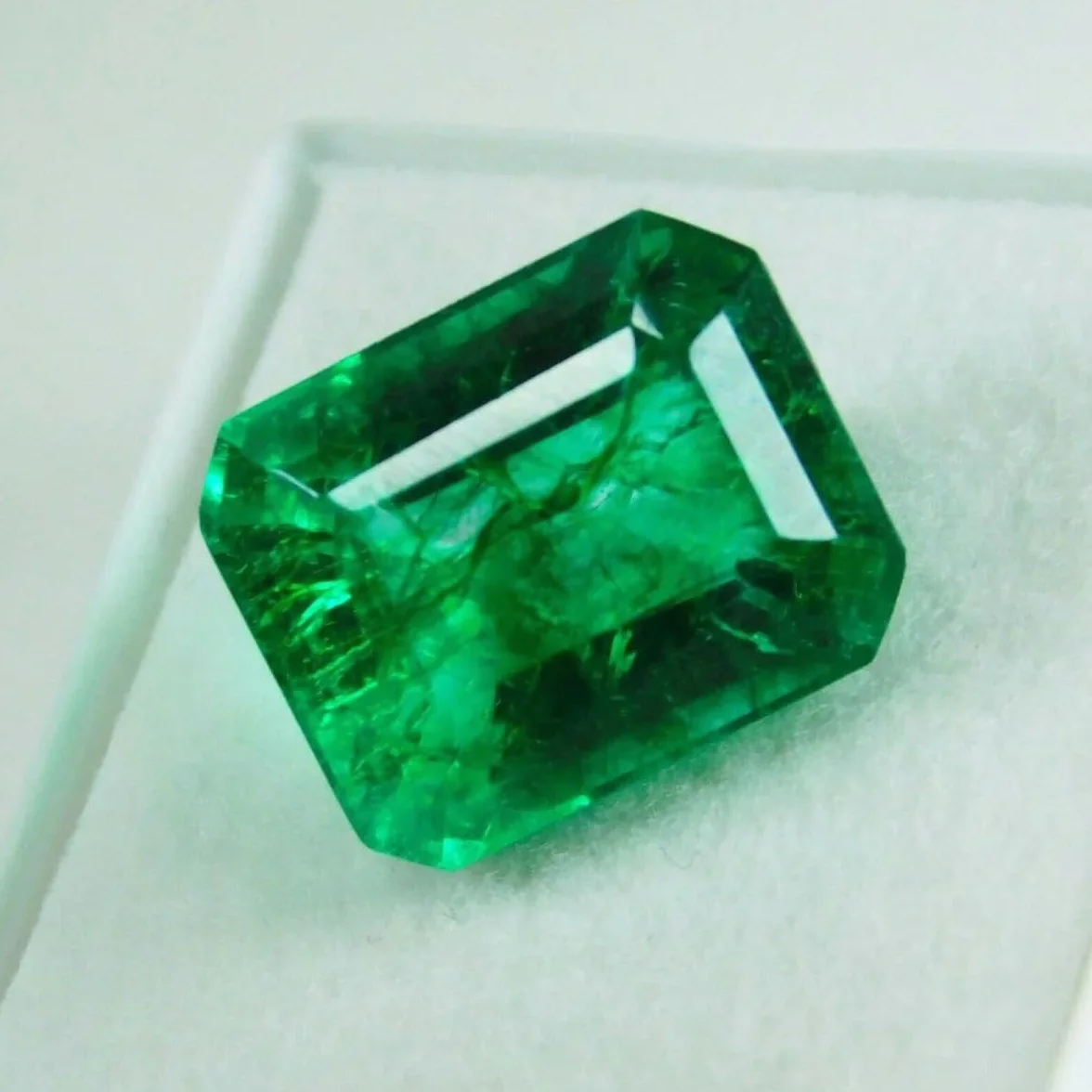Smeraldo Colombiano Verde 9,56 ct Gemma Libera Taglio Certificato