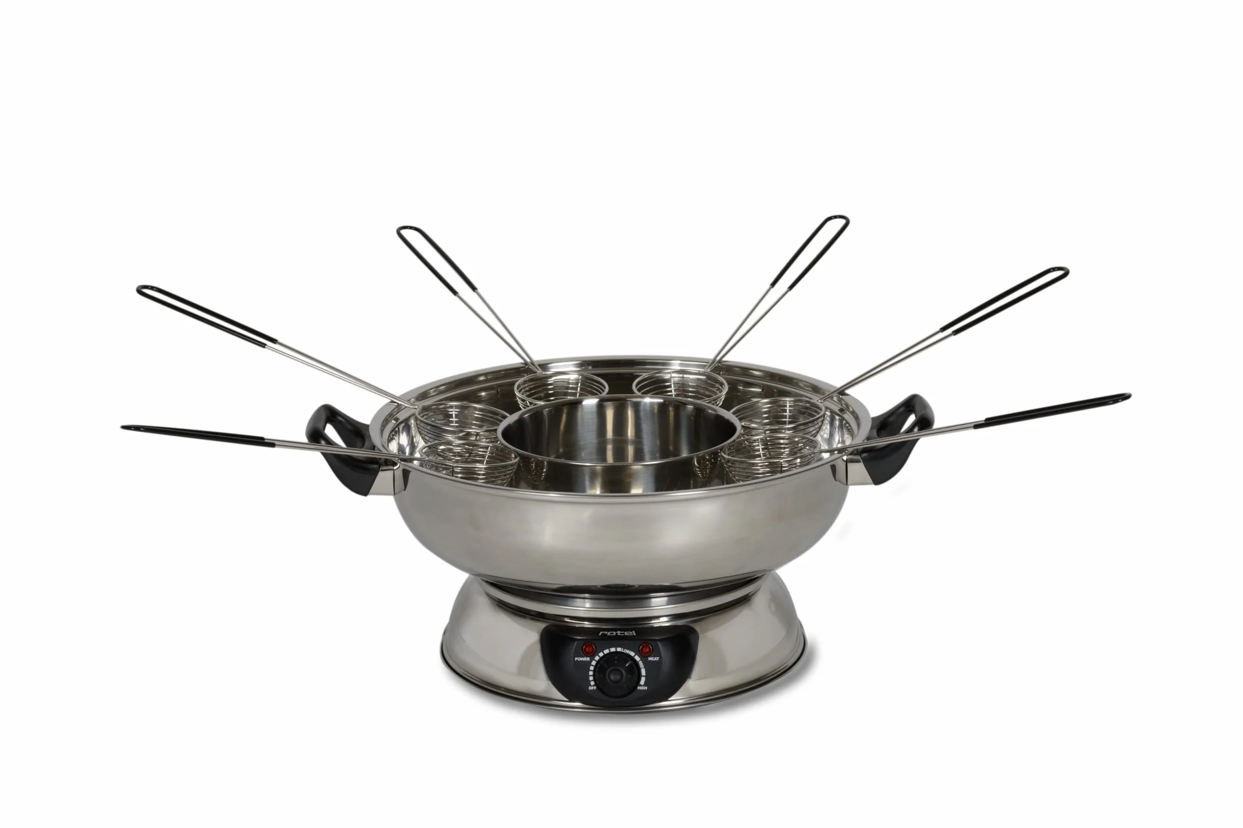 Rotel Mongol Pot 1812CH Fondue 2.5L - Accessorio da Cucina, 6 Persona(e), 2,5 L, Argento, Rotondo, 1600 W, 370 mm
