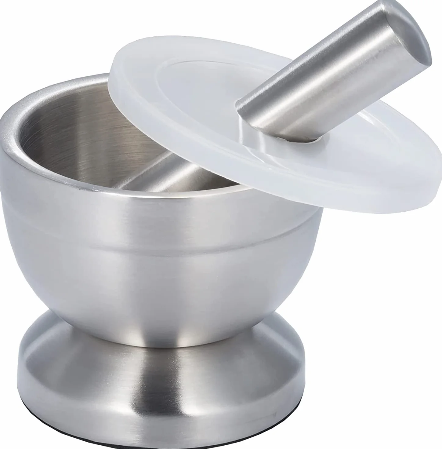 Mortaio in acciaio inox con pestello, diametro 10 cm