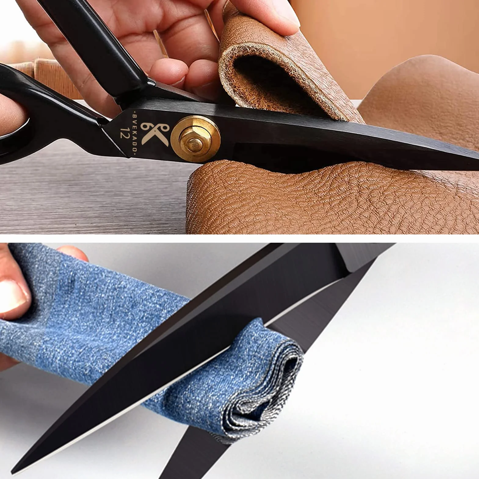 Forbici da sartoria professionali 30,5 cm acciaio al carbonio robuste affilate nero