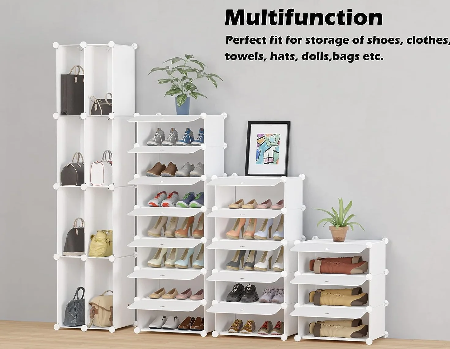 HOMIDEC Scarpiera 10 Ripiani Contenitore 20 Paia Scarpe Plastica Bianco