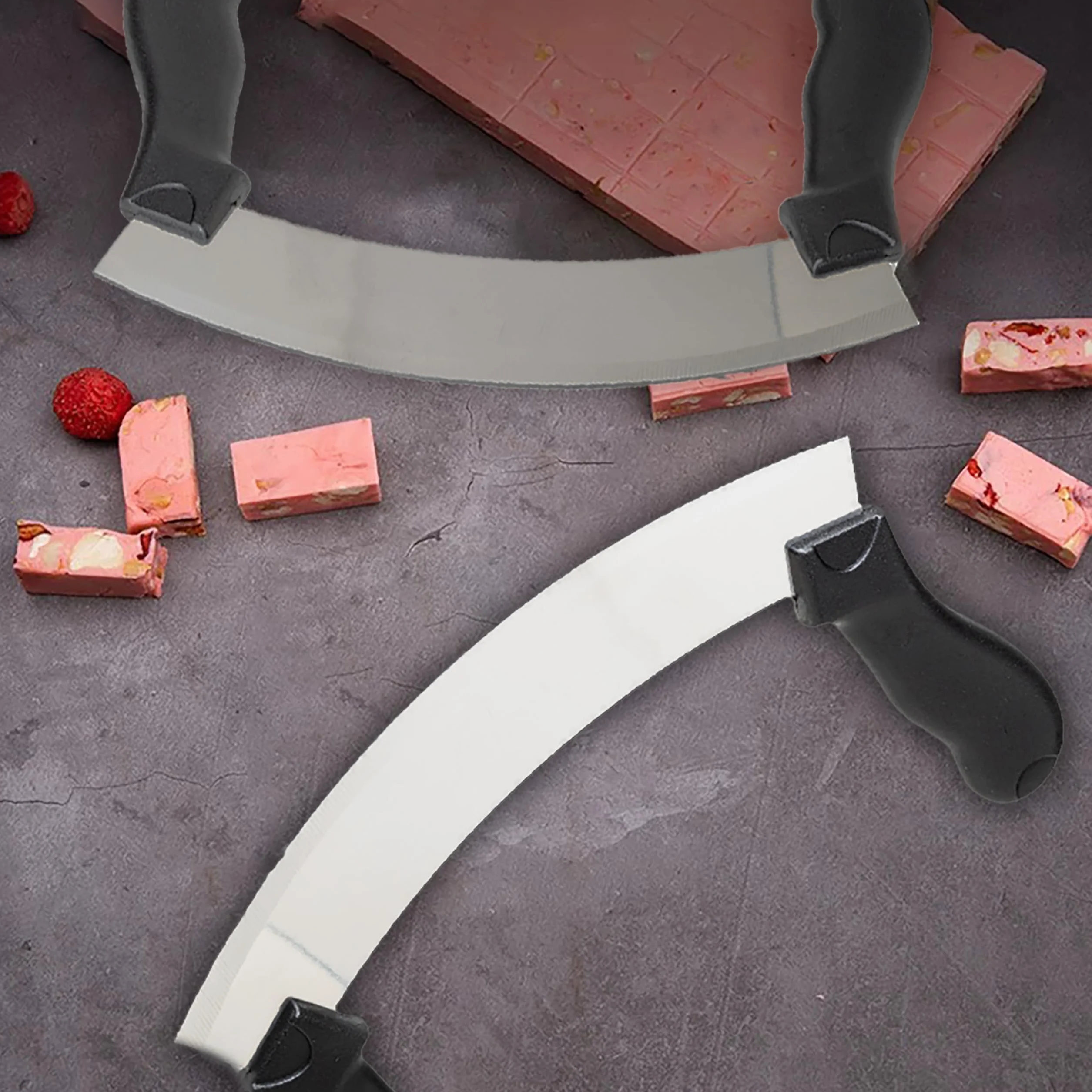 IPEA Coltello Mezzaluna da Cucina con Lama Curva in Acciaio Inox - Coltello Monogama per Tagliare Verdure, Erbe, Carne, Alimenti - Impugnatura Ergonomica - Taglio Preciso e Efficiente