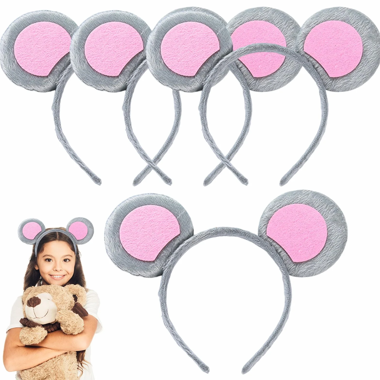 Fascia per Orecchie Topo Costumi Animali per Adulto Bambini Halloween Carnevale