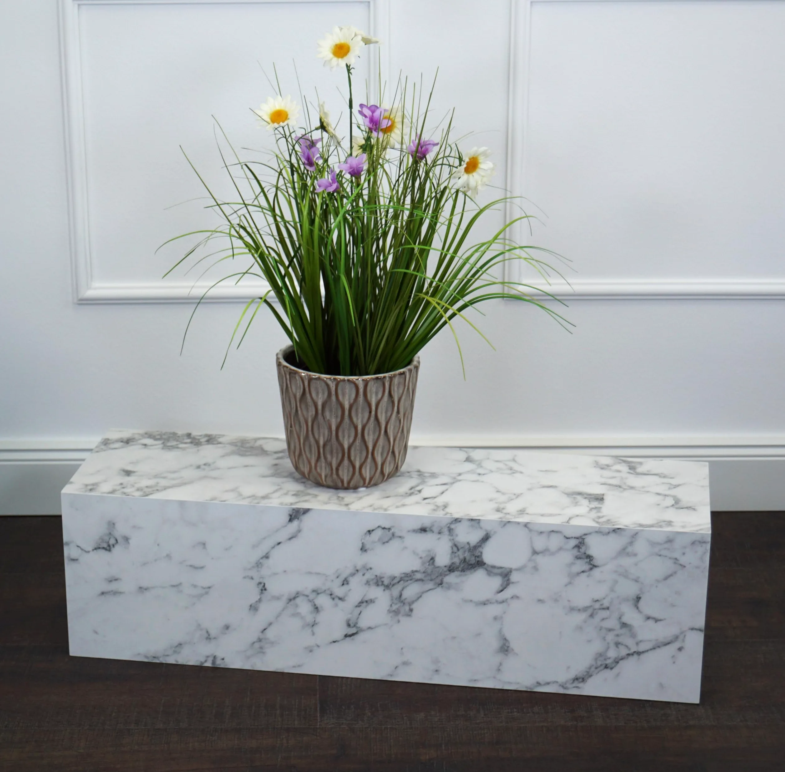 Pilastro per fiori, Colonna, Colonna decorativa, Piedistallo, Ilja, Marmo Bianco, 20 x 20 x 90 cm