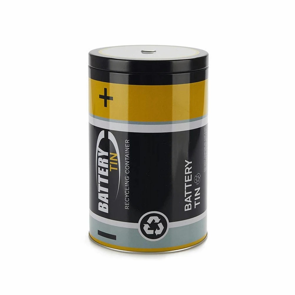 CKB LTD Cestino per la raccolta di rifiuti piccolo contenitore di latta per batterie usate, design per riciclare e aiutare l’ambiente ideale per uso domestico ufficio scrivania 19 x 12cm