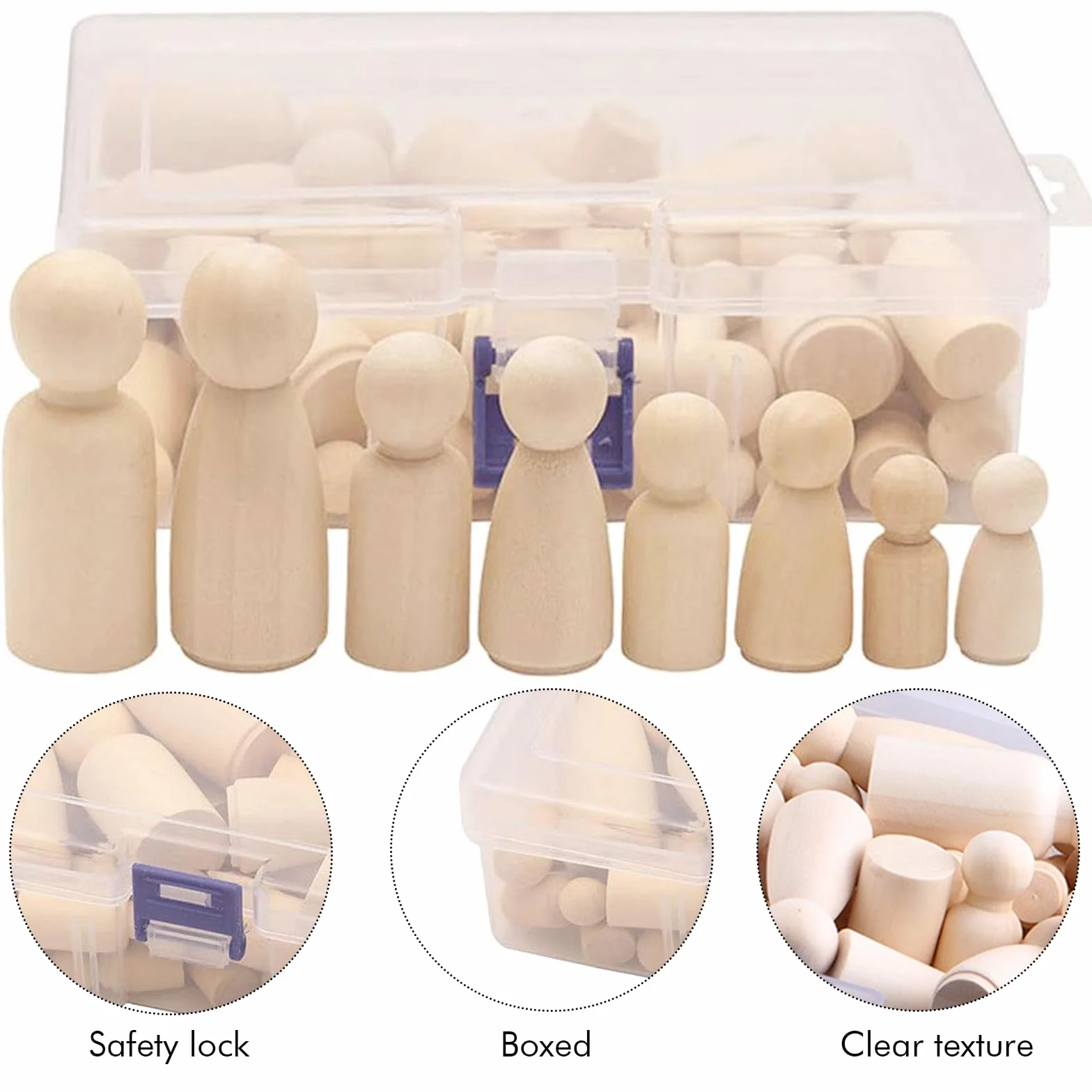 50 Pcs Non Finite Bambola, Bambole a Pioli in Legno, Omini Legno Fai-Da-Te, Figure Familiari da Dipingere, per Lavori Fai da Te Creazioni Artistiche e Painted