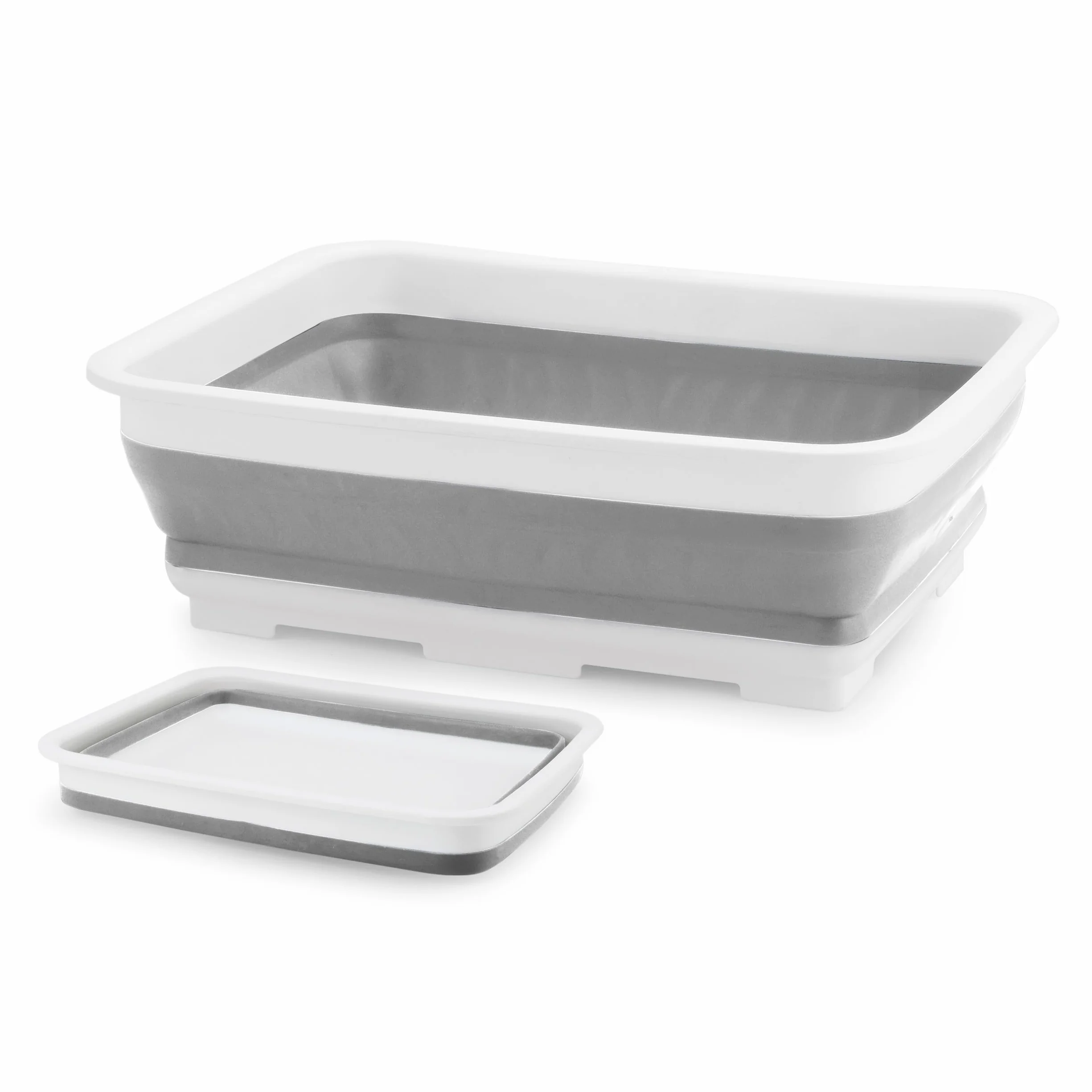 Beldray LA030191GRY vaschetta rettangolare pieghevole per il lavaggio della cucina, vassoio per ripostiglio compatto, roulotte/campeggio, Easy Store, Grigio