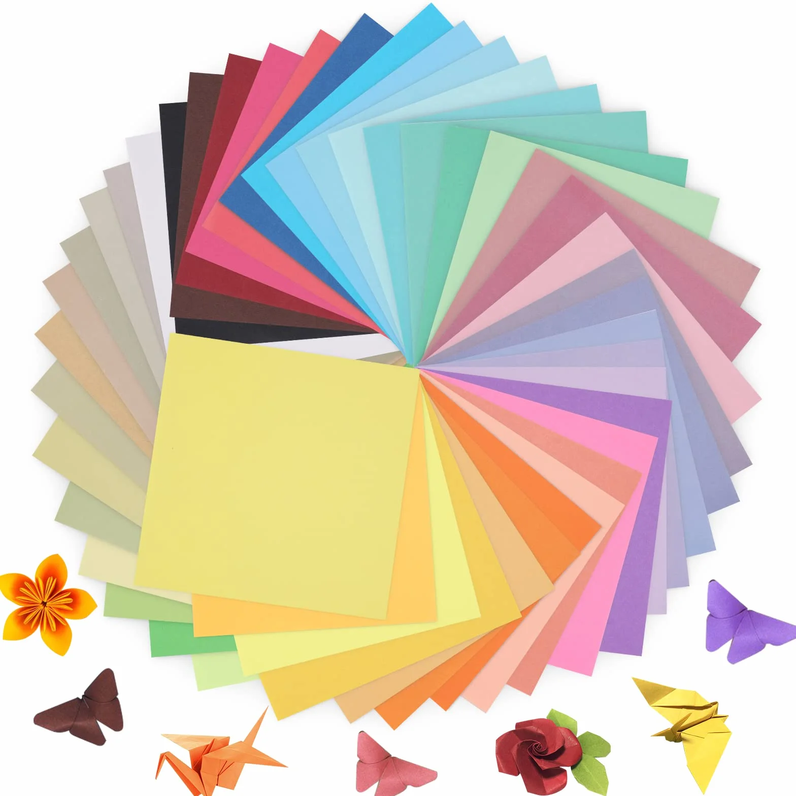 Origami Paper 50 Colori 100 Fogli 15,2x15,2 cm Doppia Faccia Kit Origami