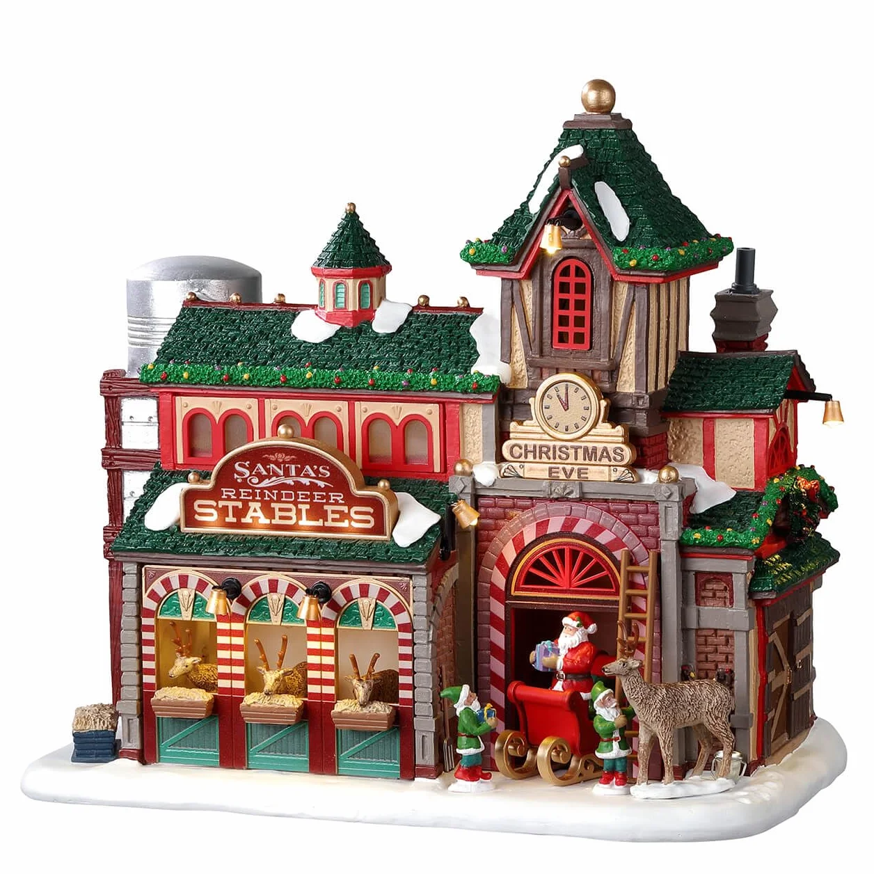 Lemax Santa's Reindeer Stables Lighted Building Multicolore 34101