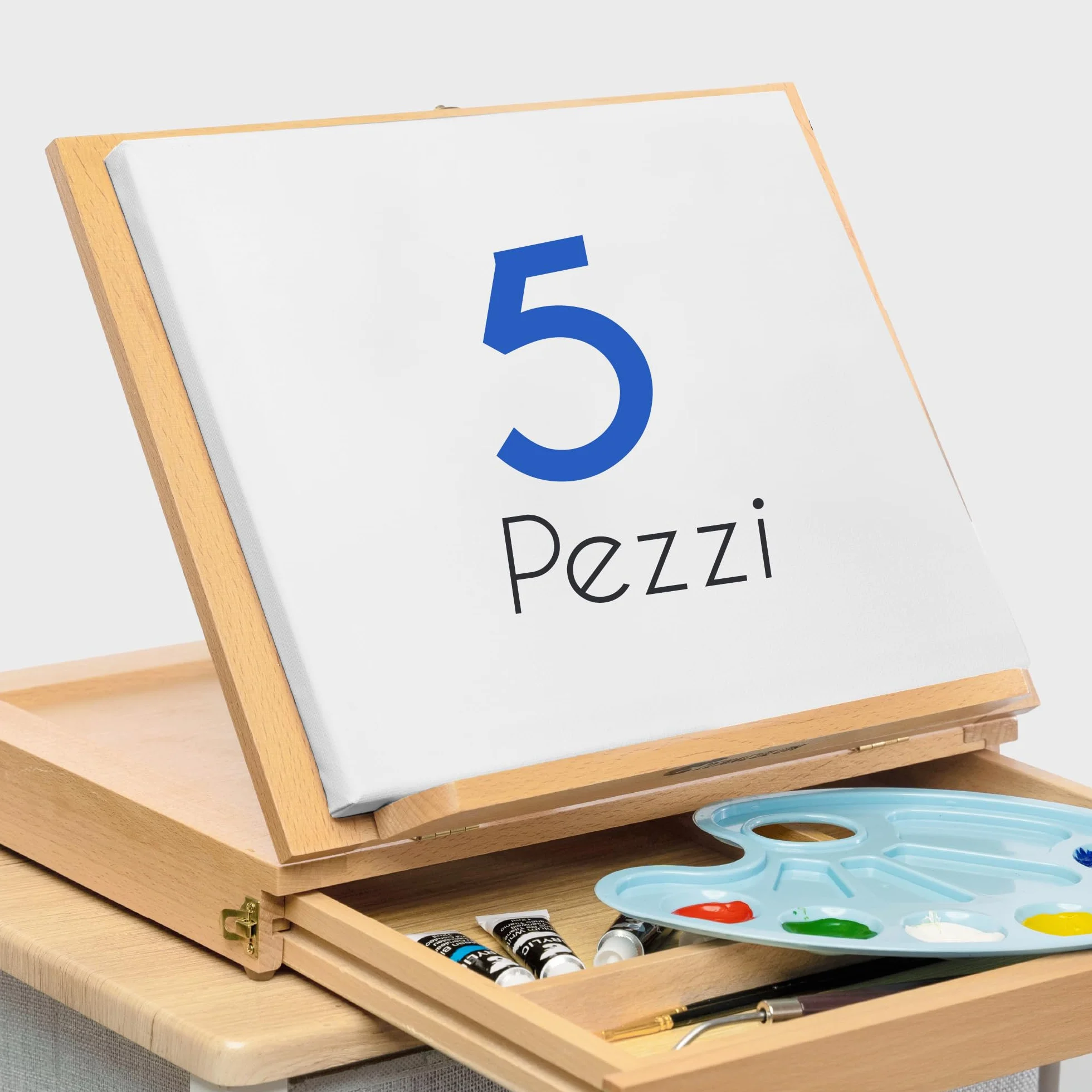 Zenacolor Set di 5 Tela per Dipingere 50x70 - Telaio di Legno 100% Cotone 340GSM - Tele Grandi Dimensioni per Artisti