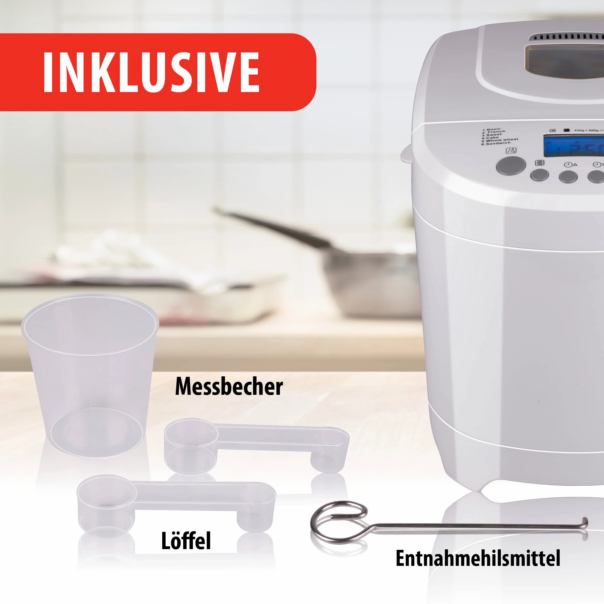 Alpina Macchina per il pane – piccoli a grandi pani: 450 – 680 – 900 grammi, timer – 12 programmi di cottura – 600 W