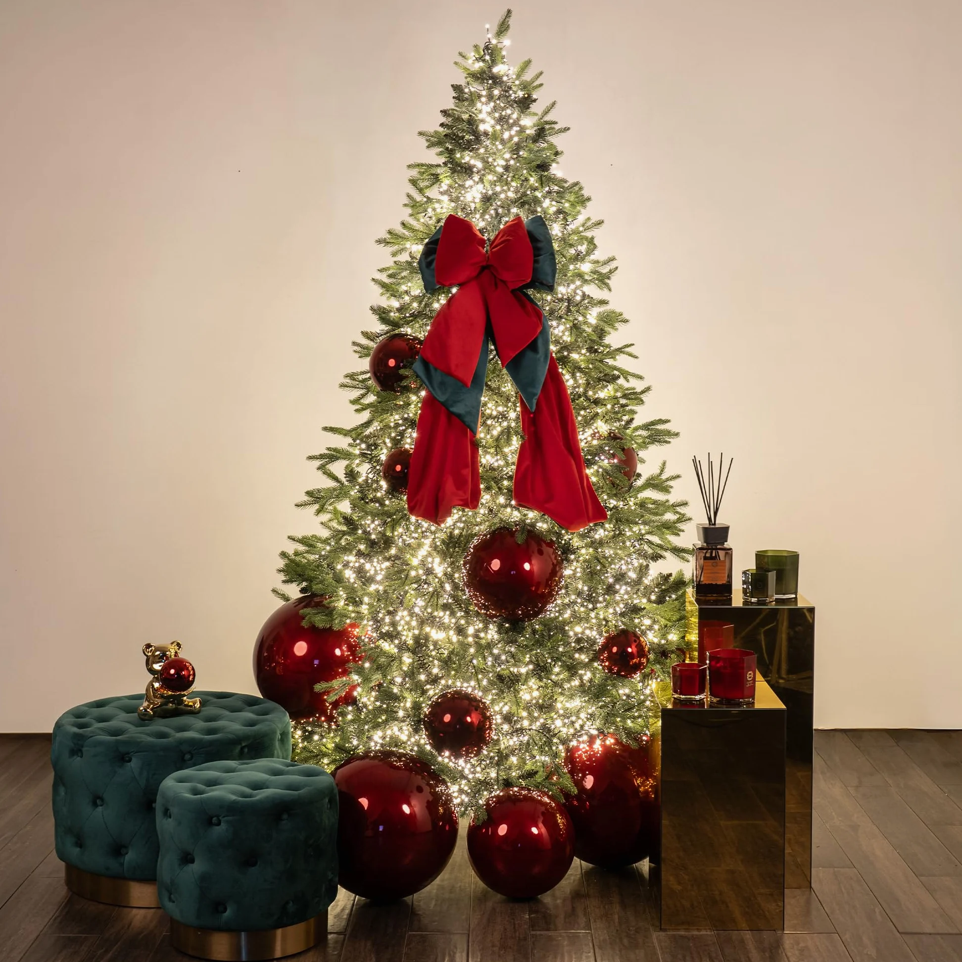 Albero di Natale Artificiale 210 cm Giulia Grillo – Real Touch PE/PVC, 2382 Rami Folti, Apertura ad Ombrello, Verde Naturale, Premium