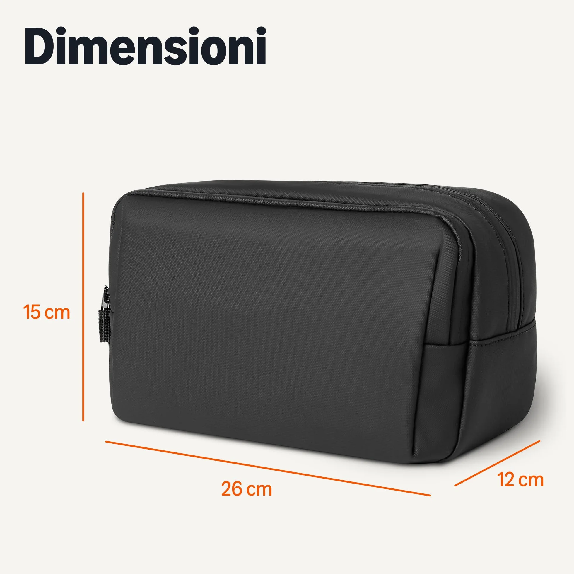 Amazon Essentials Borsa da toilette da viaggio dopp kit grandi dimensioni 25,4 cm Nero