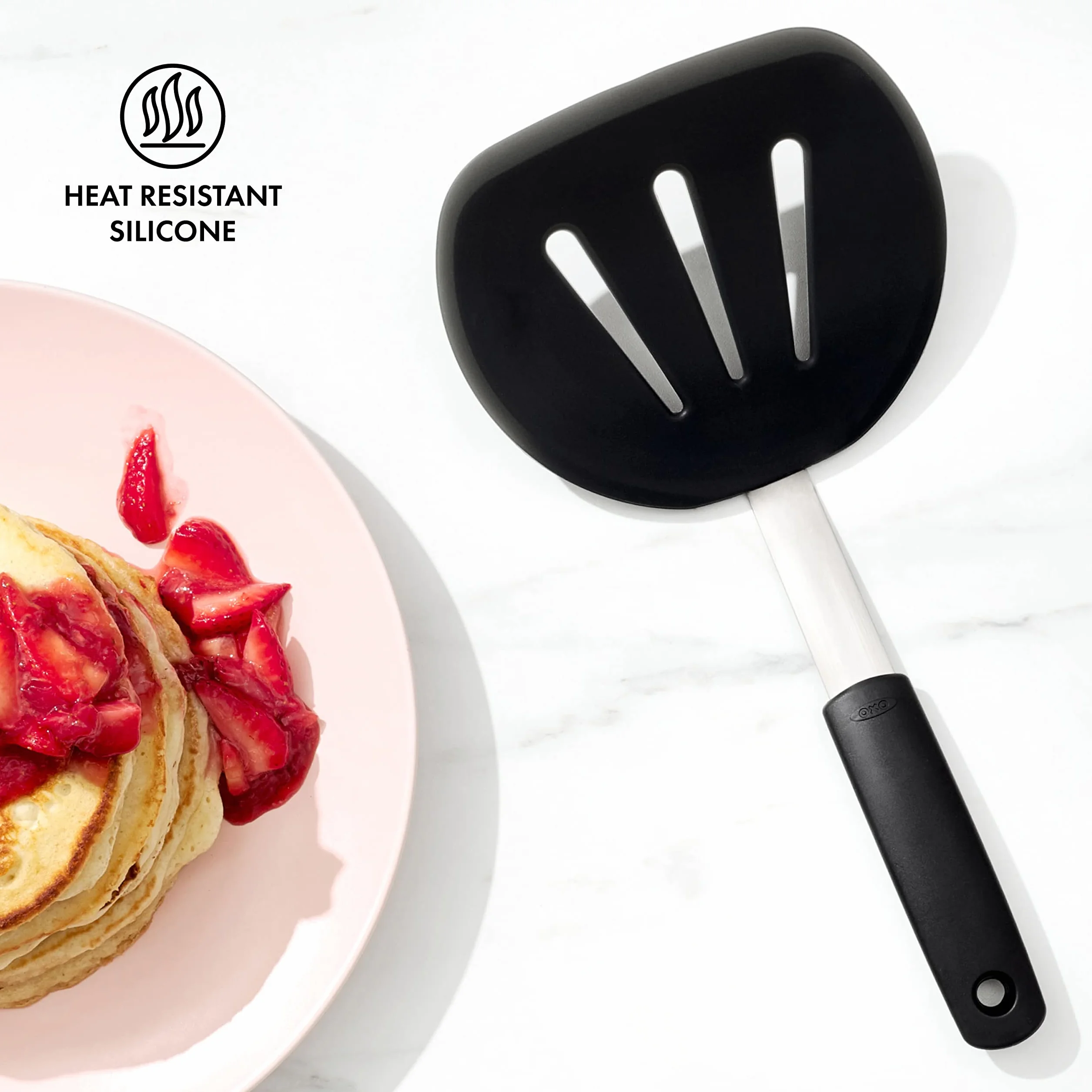 Oxo Good Grips Paletta Per Pancake Flessibile In Silicone, Nero