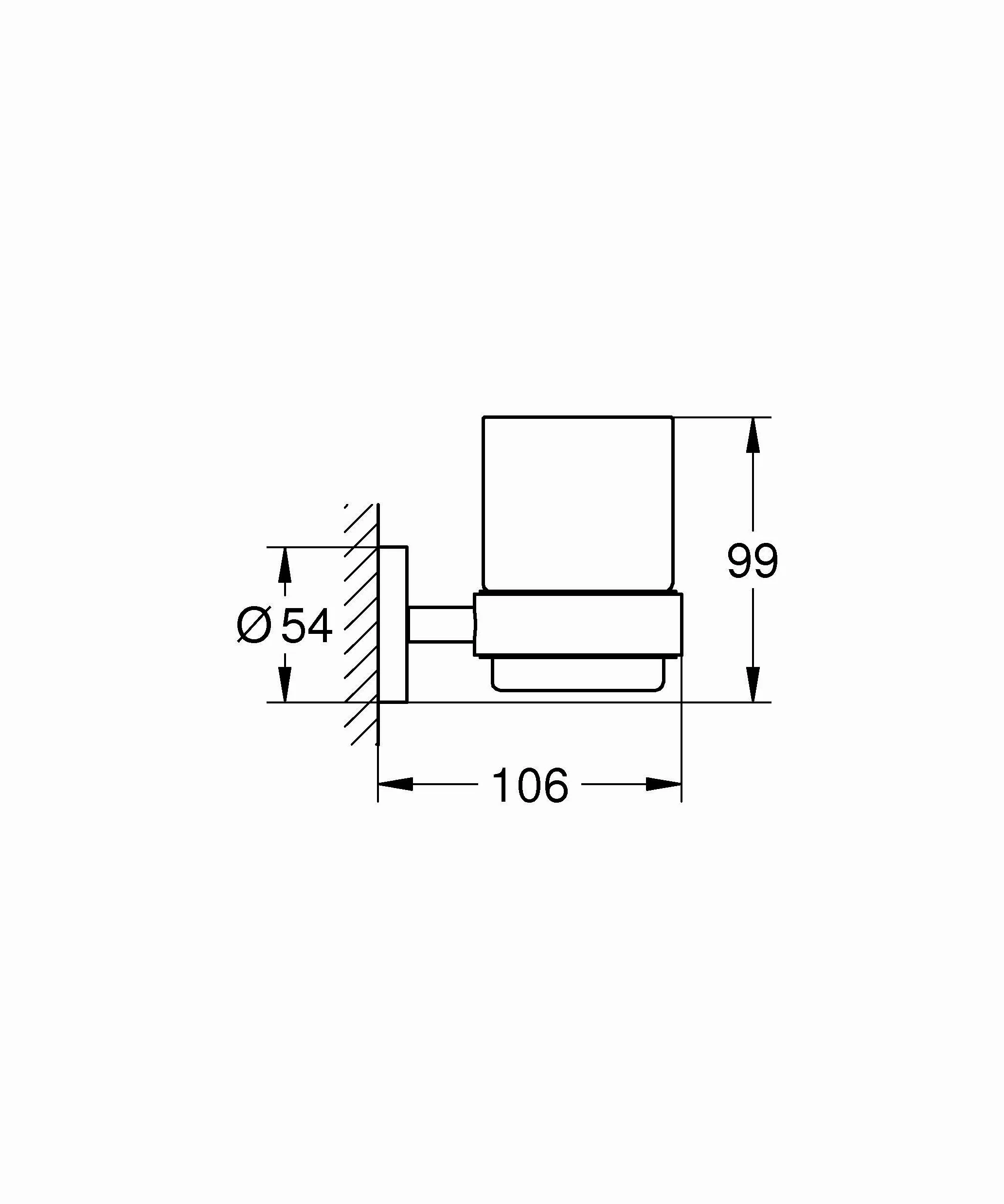 GROHE Start QuickFix cristallo con supporto (metallo e vetro, fissaggio nascosto, viti e tasselli inclusi, facilissimo da montare con GROHE QuickGlue), dimensioni 106 x 99 mm, nero opaco, 411942430