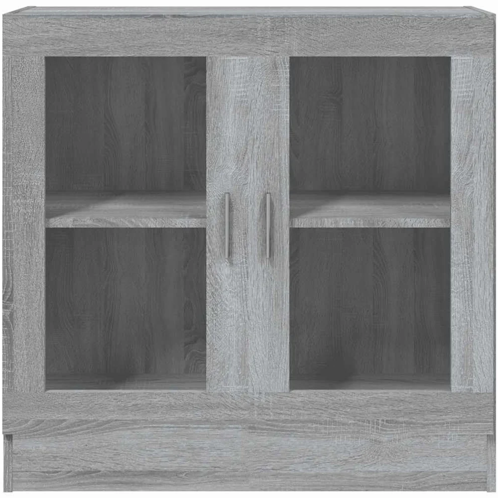 Armadio Vetrina Sonoma Grigio 82,5x30,5x80 cm Legno Ingenierie | 2 scomparti, superficie facile da pulire, fissaggio a parete incluso, manuale di montaggio fornito