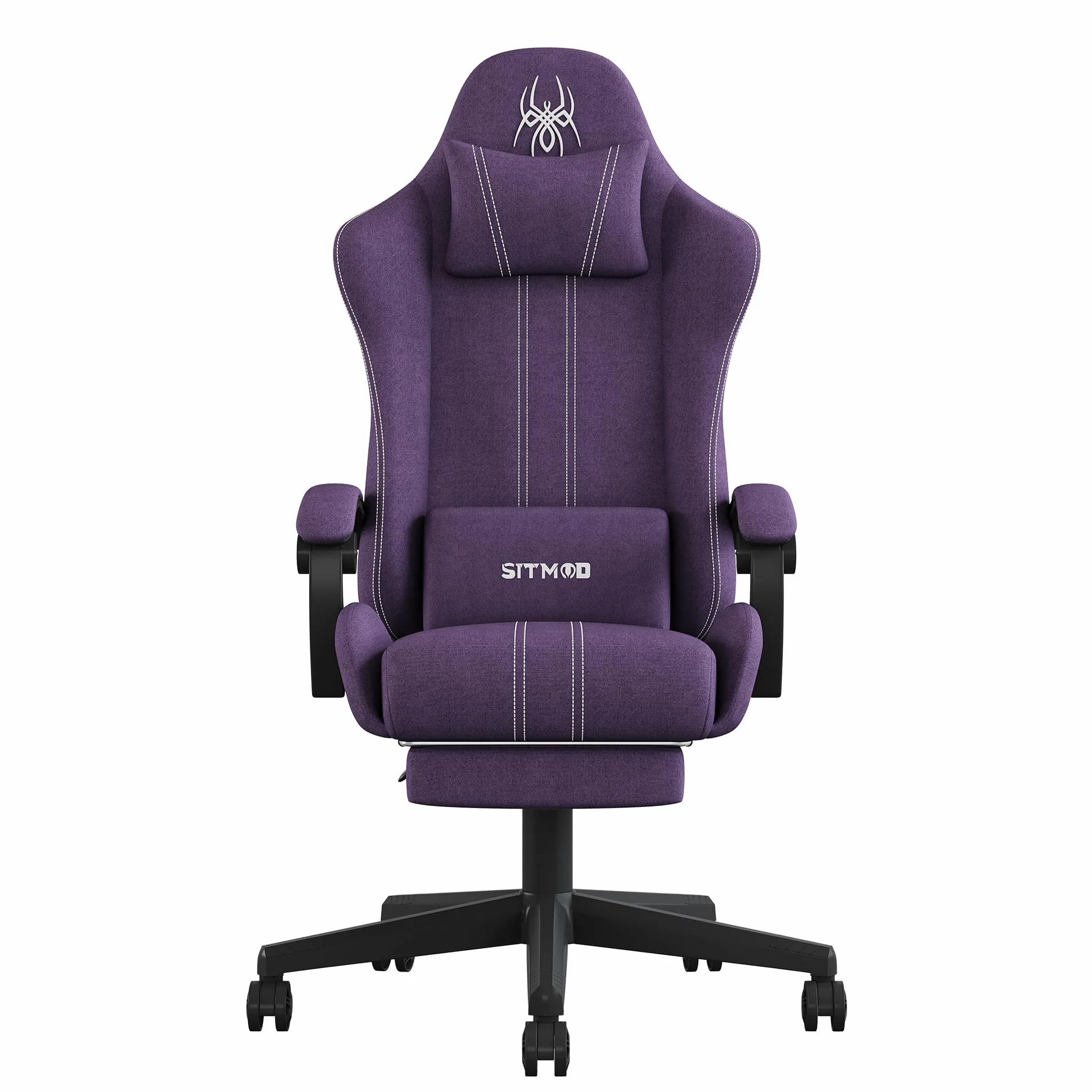 SITMOD Sedia gaming con Poggiapiedi, Ampia Sedia da Ufficio Ergonomica Imbottita, Alta Capacità di Carico, Sedia per Computer con Schienale Alto e Poggiapiedi, Tessuto a rete
