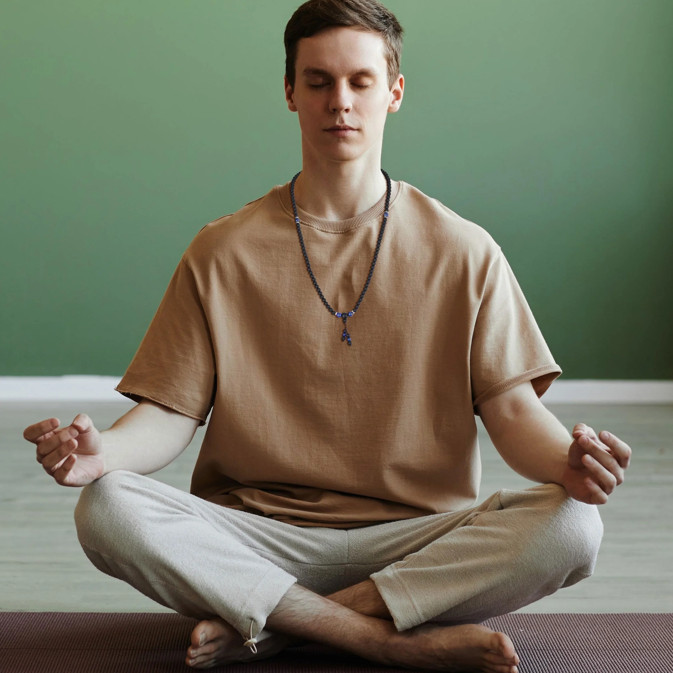 COAI Collana Mala 108 Grani, Bracciale Mala Multistrato 108 Perle in Pietre Naturali, Rosario Tibetano Uomo Donna