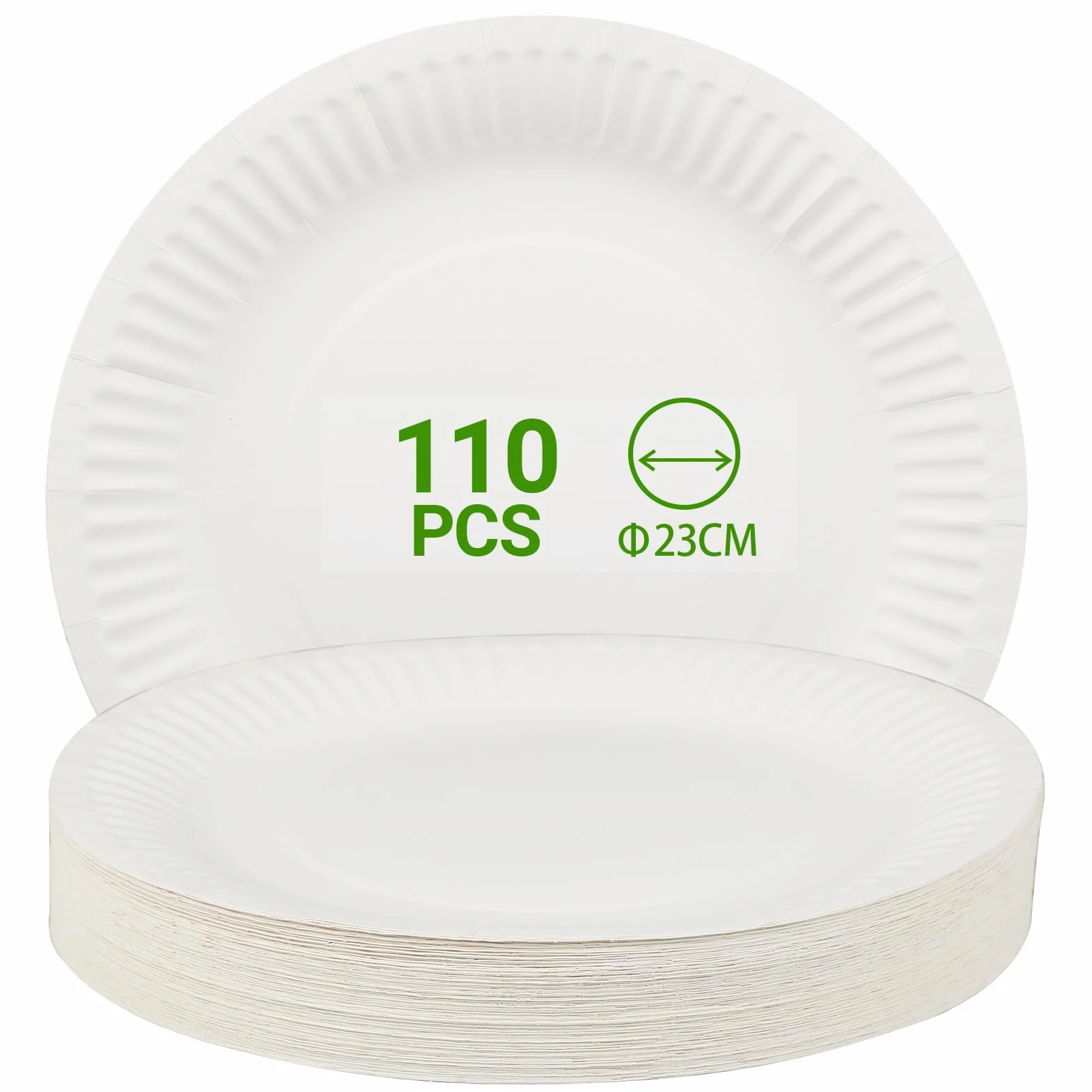 Piatti Carta Bianchi 23 cm – Piatti Piani per Compleanno, Feste, Grigliate – Resistenti ed Eleganti