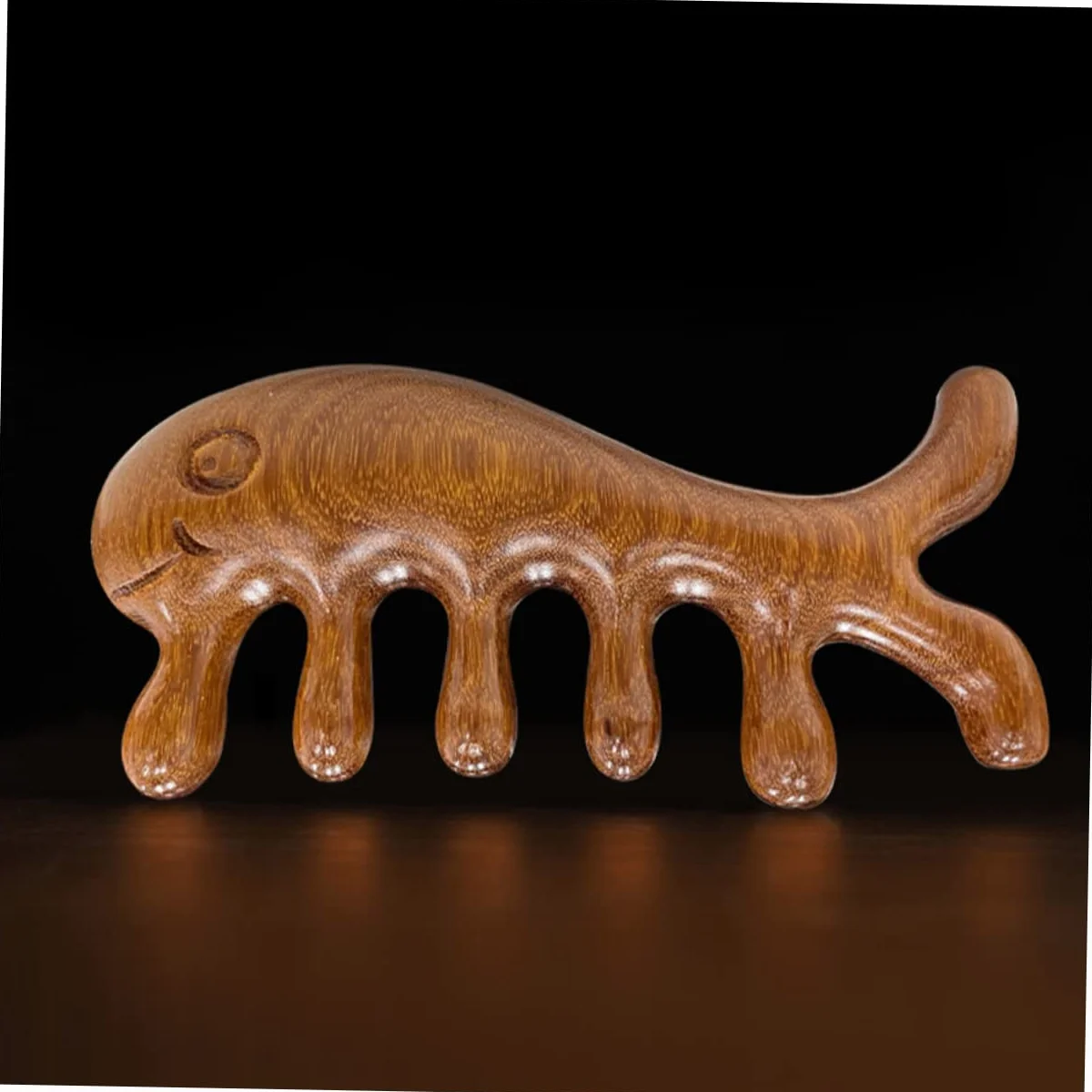 Pettine Per Chioma in Legno a Denti Larghi, Pettine Da Massaggio Portatile in Legno Liscio