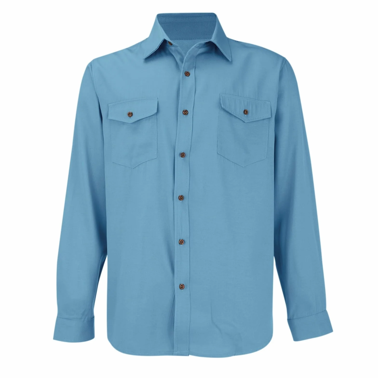 Camicia Jeans Uomo Maniche Lunghe Bottoni Tasche Fit Classico Lavoro Vintage Cowboy Western