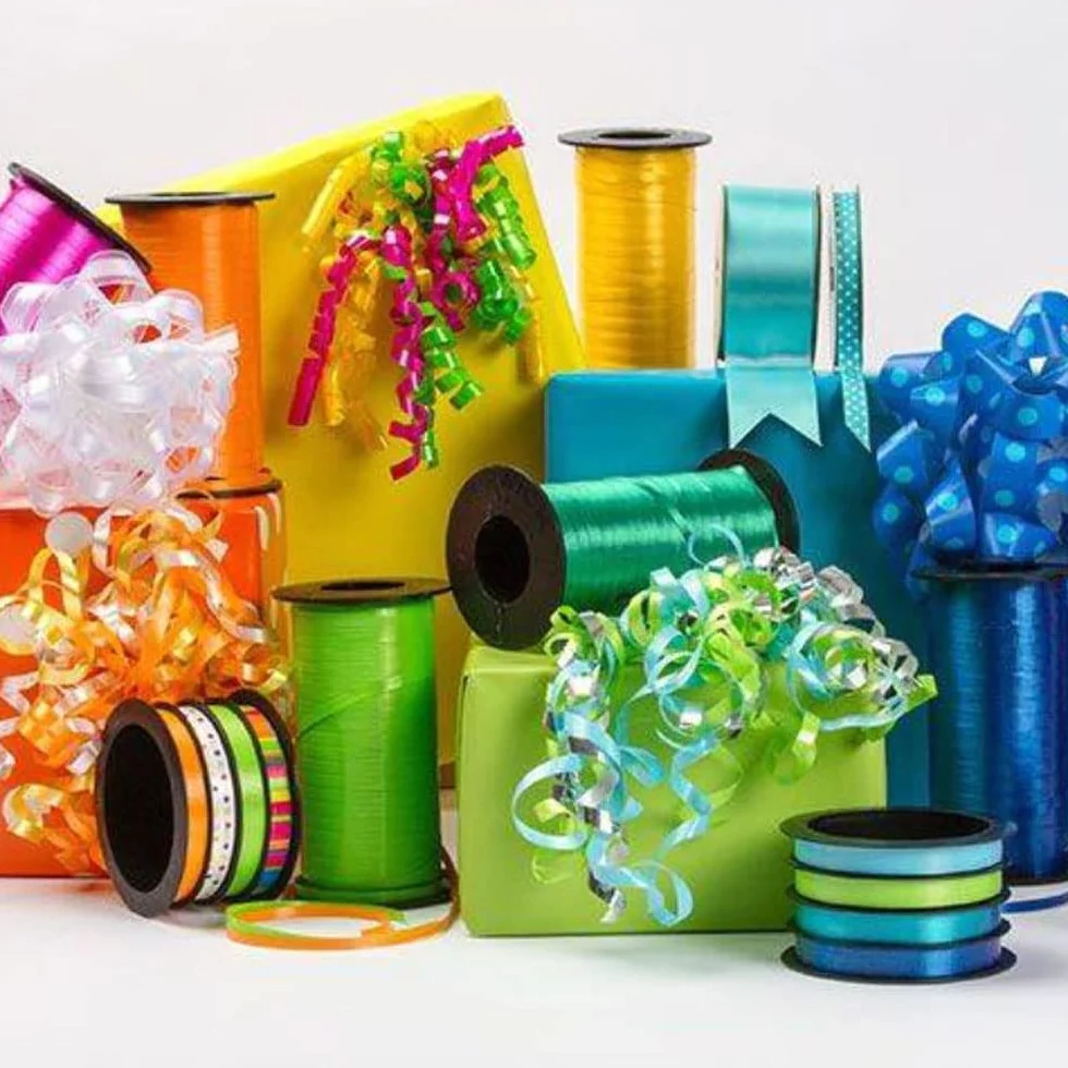 Nastro Regalo Decorativo in Polietilene Glitterato 10m x 5mm 48 pz.