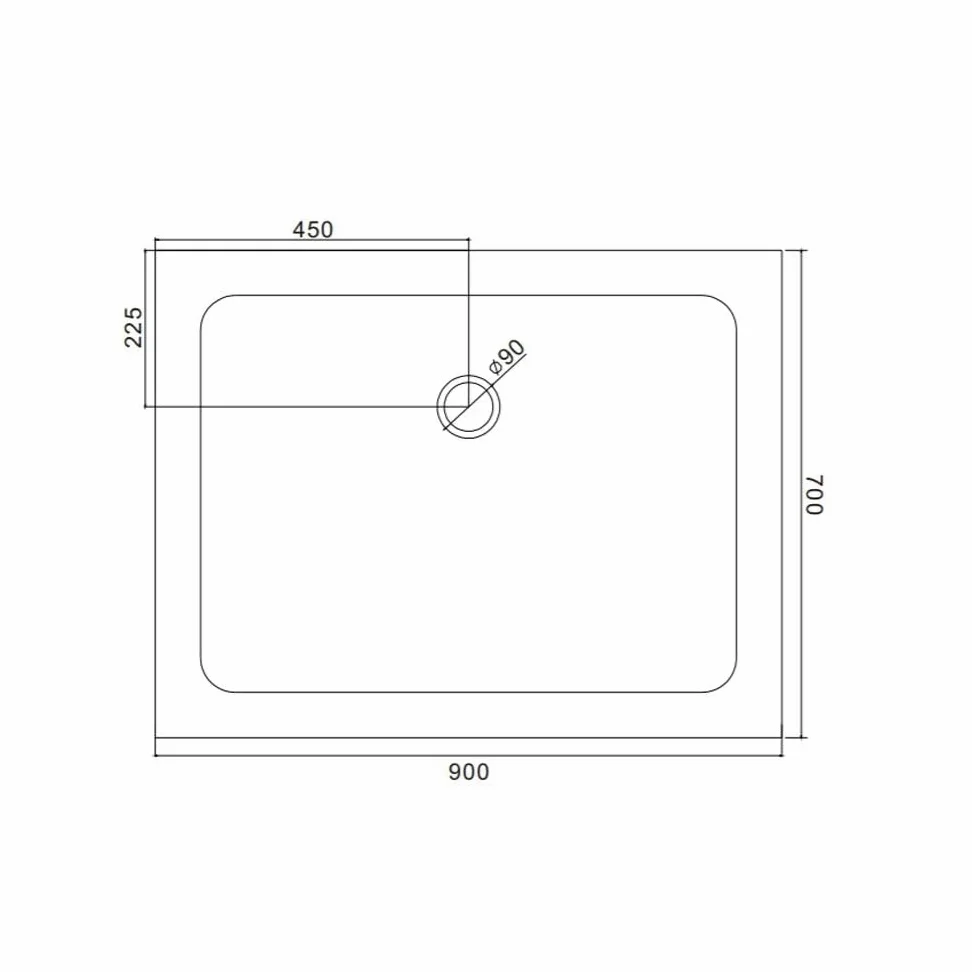 Kiamami Valentina Piatto Doccia Rettangolare 70x90 in Acrilico e ABS Bianco | Alba