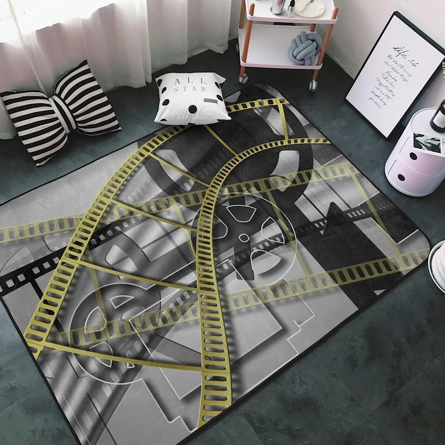 Soggiorno Tappeto Morbido 3D Film Film Per L'Home Theater Tappeto Stampato Poliestere Tappeto Antiscivolo Facile Da Pulire Lobby Camera Dei Bambini Ufficio Cucina Bagno Sala Giochi Corridoio -1V2V-X9