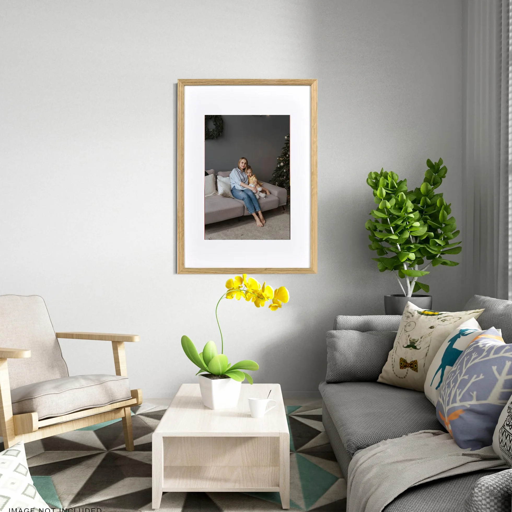 Cornice portafoto in legno rovere 30x40 cm con vetro acrilico