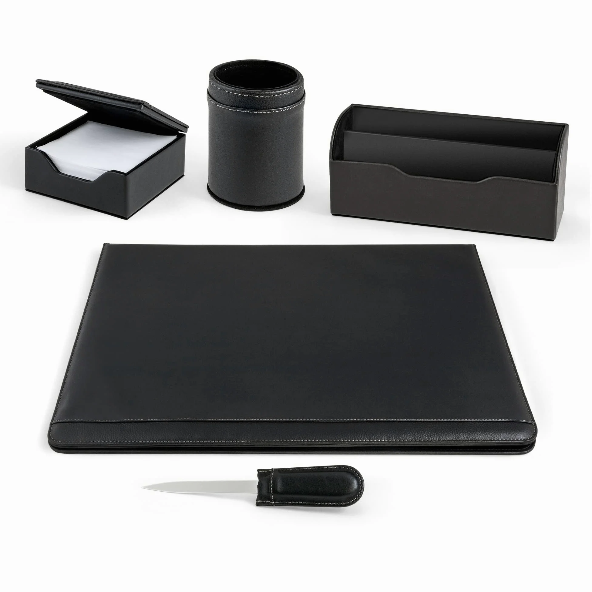 SET SCRIVANIA WILLIAM NERO SINTETICO 5 PEZZI NIJI NIJI ITALIANA