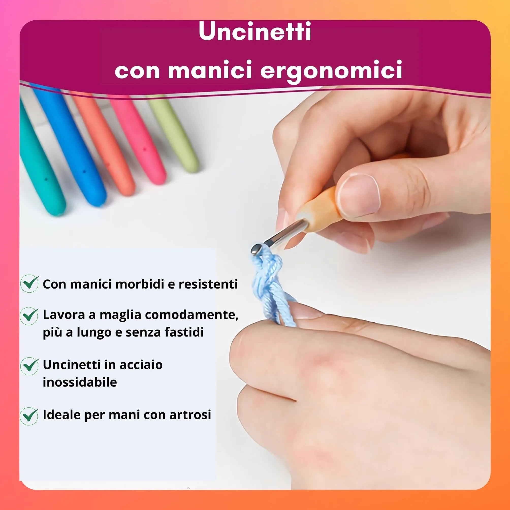 Set Uncinetto Completo 73 Pezzi Kit Uncinetto Principianti Amigurumi - Gomitoli Cotone, Aghi, Accessori, Manuale, Borsa