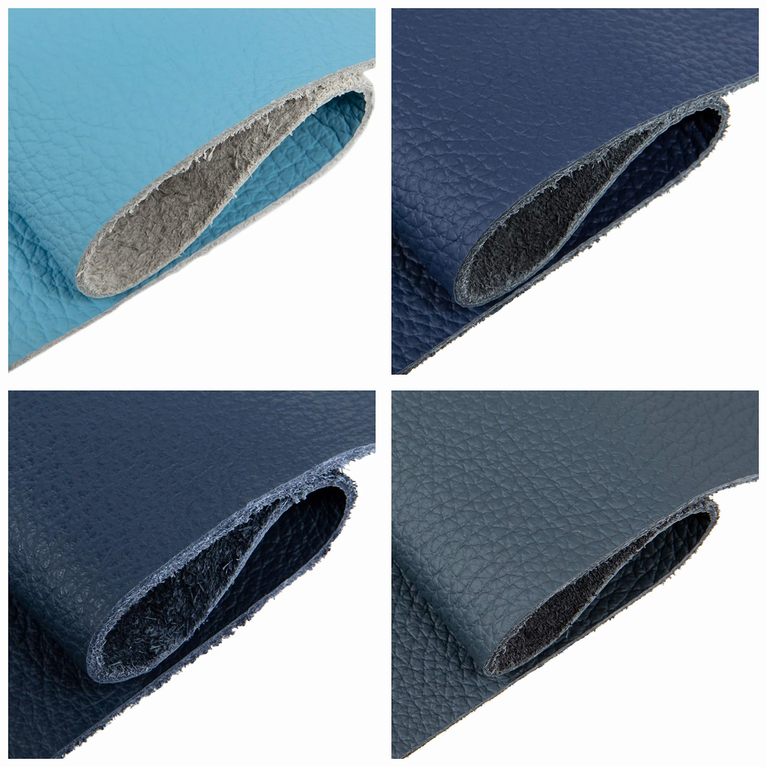 Ritagli di Pelle Blu, Scampoli di Cuoio, Formato A0, 0,8 kg, Grandi Dimensioni per Borse e Scarpe