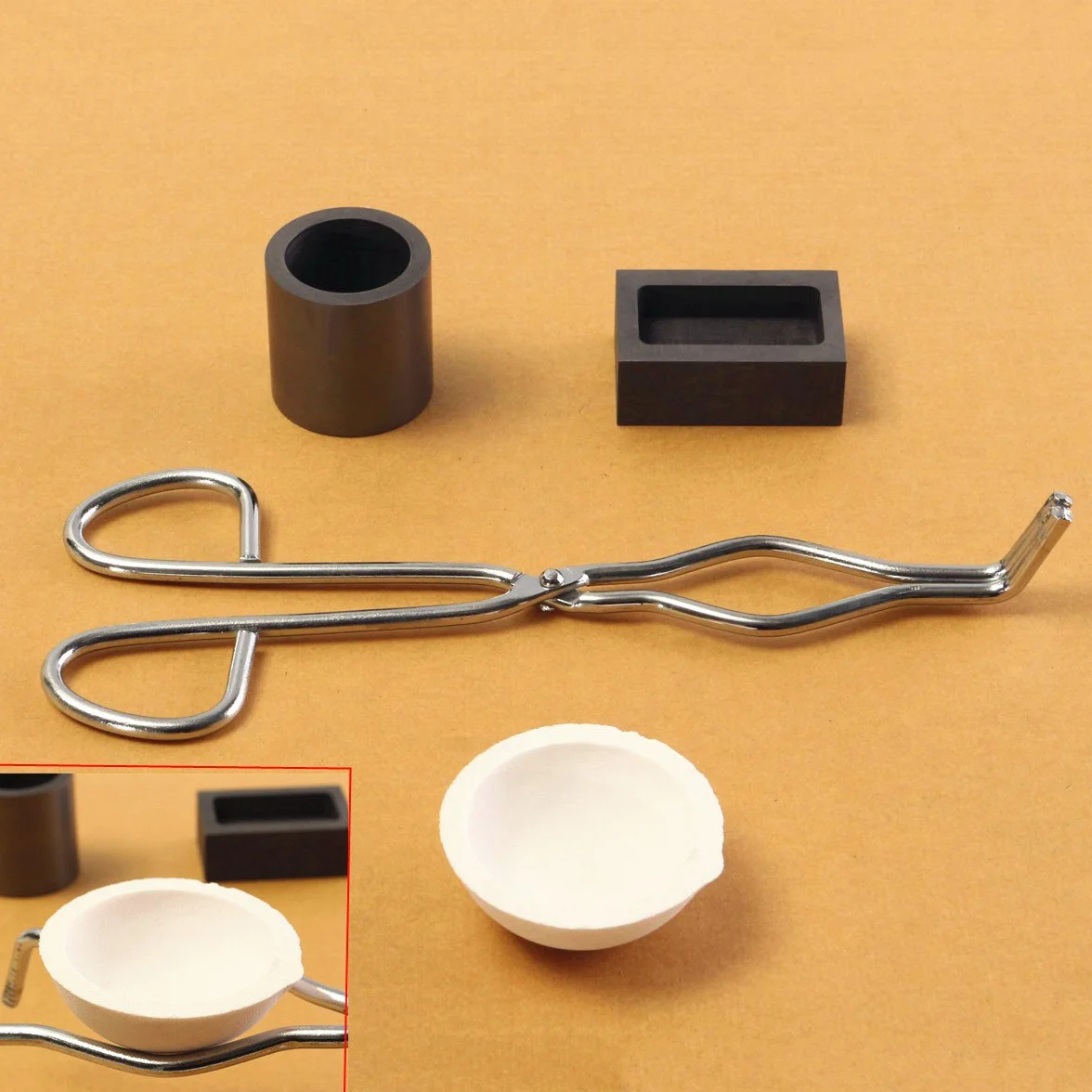 MASUNN 16 Gold Graphite Crogiolo + Pinze + 1 Melting Bowl + Colata Stampo Lingotti