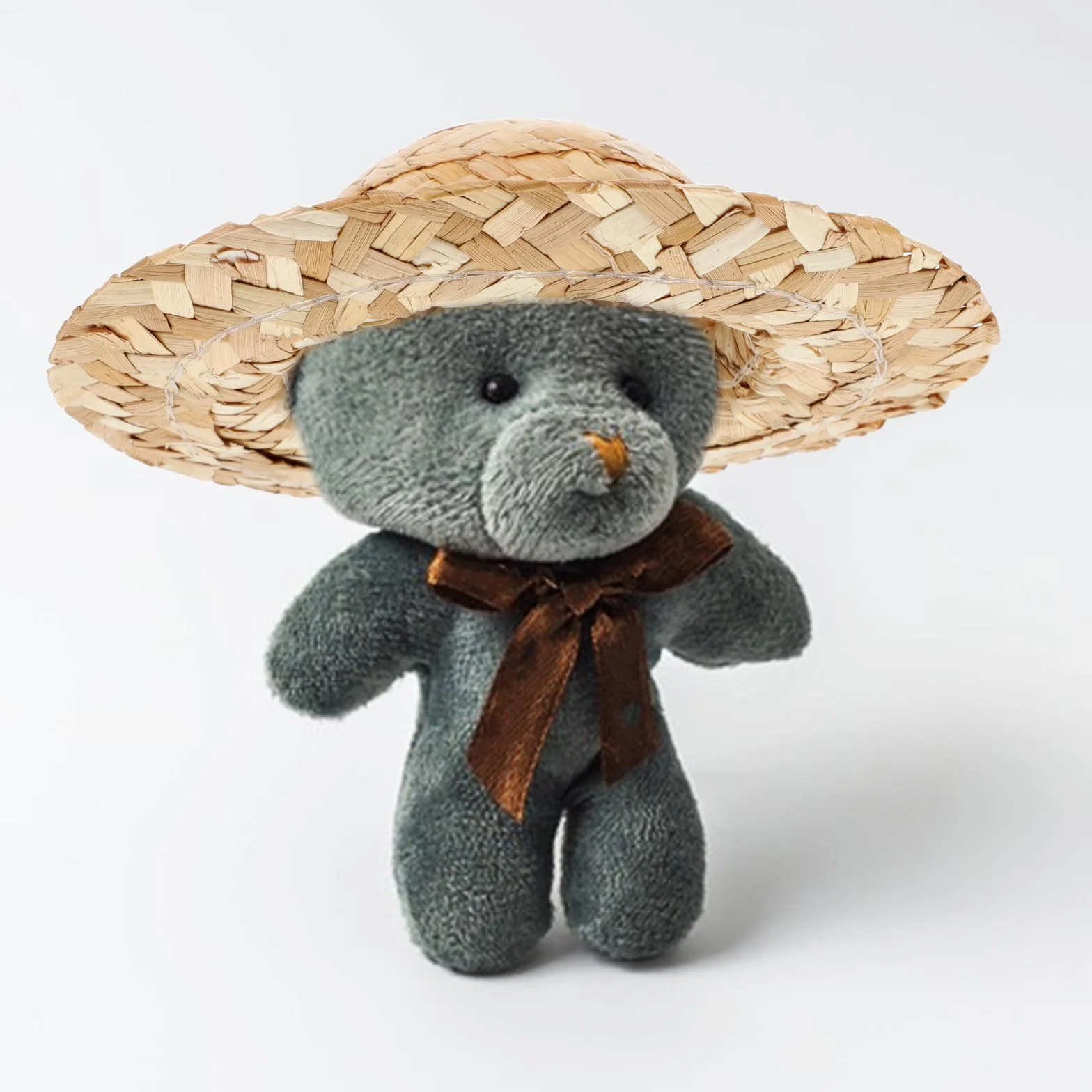 COHEALI Cappello di Paglia Accessorio Adorabile in Paglia Mini Fatto a Mano Facile da Trasportare per Bambole e Peluche Anatra per Feste e Progetti Fai da Te