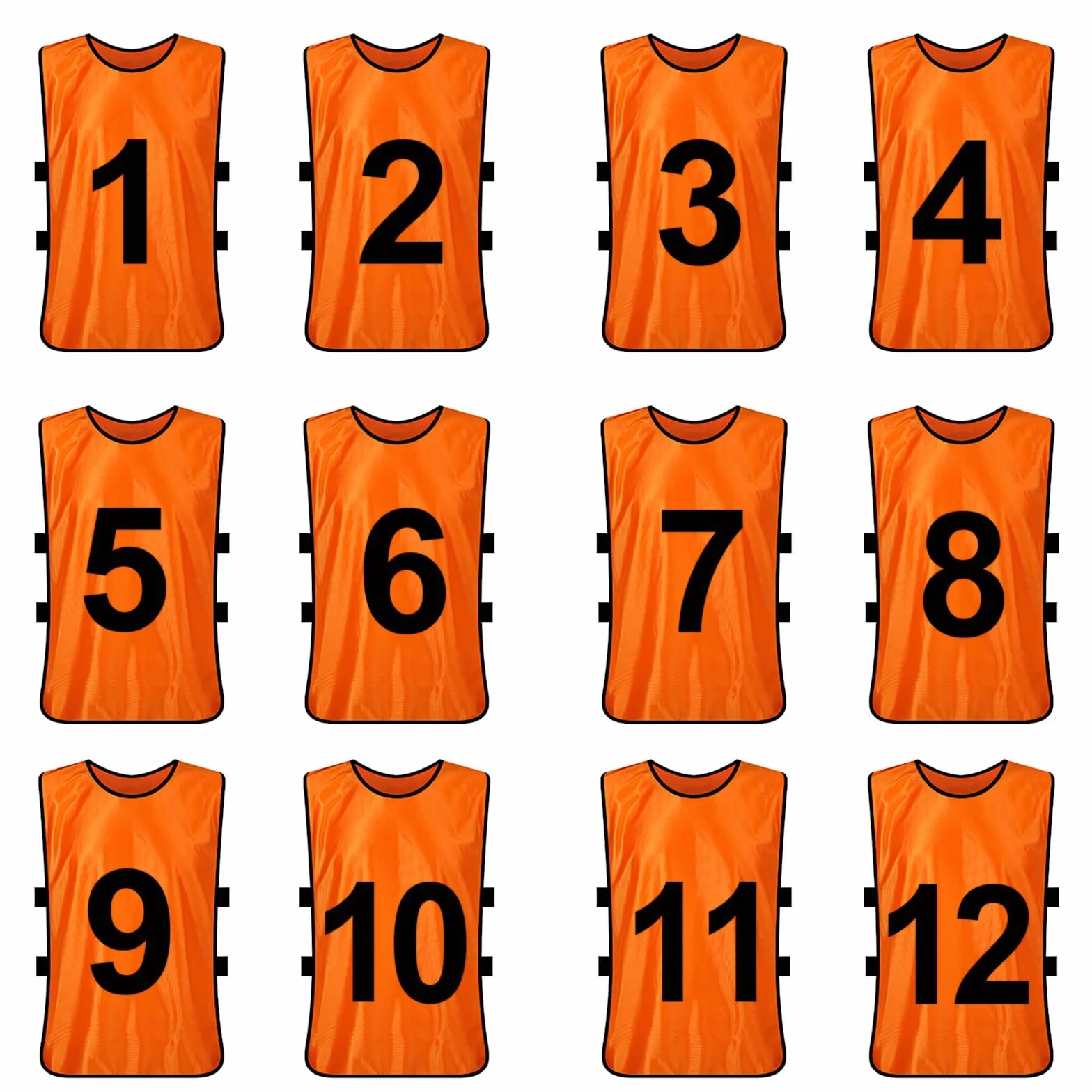 TopTie Gilet da Allenamento Numerato Vuoto Set di 12, Pinny da Calcio, Maglia da Basket Uomo