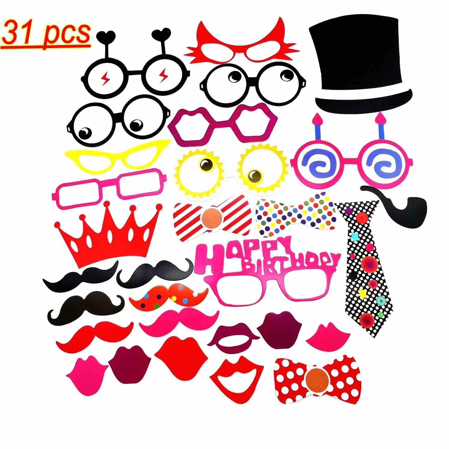 Festa photo booth con cornice portafoto grande baffi papillon labbra cappello occhiali cabina selfie props photobooth