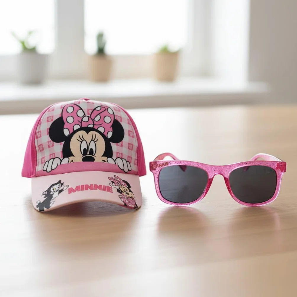 ILS I LOVE SHOPPING Set Cappello e Occhiali da Sole Bambino Kit Berretto Baseball Protezione UV Regolabile