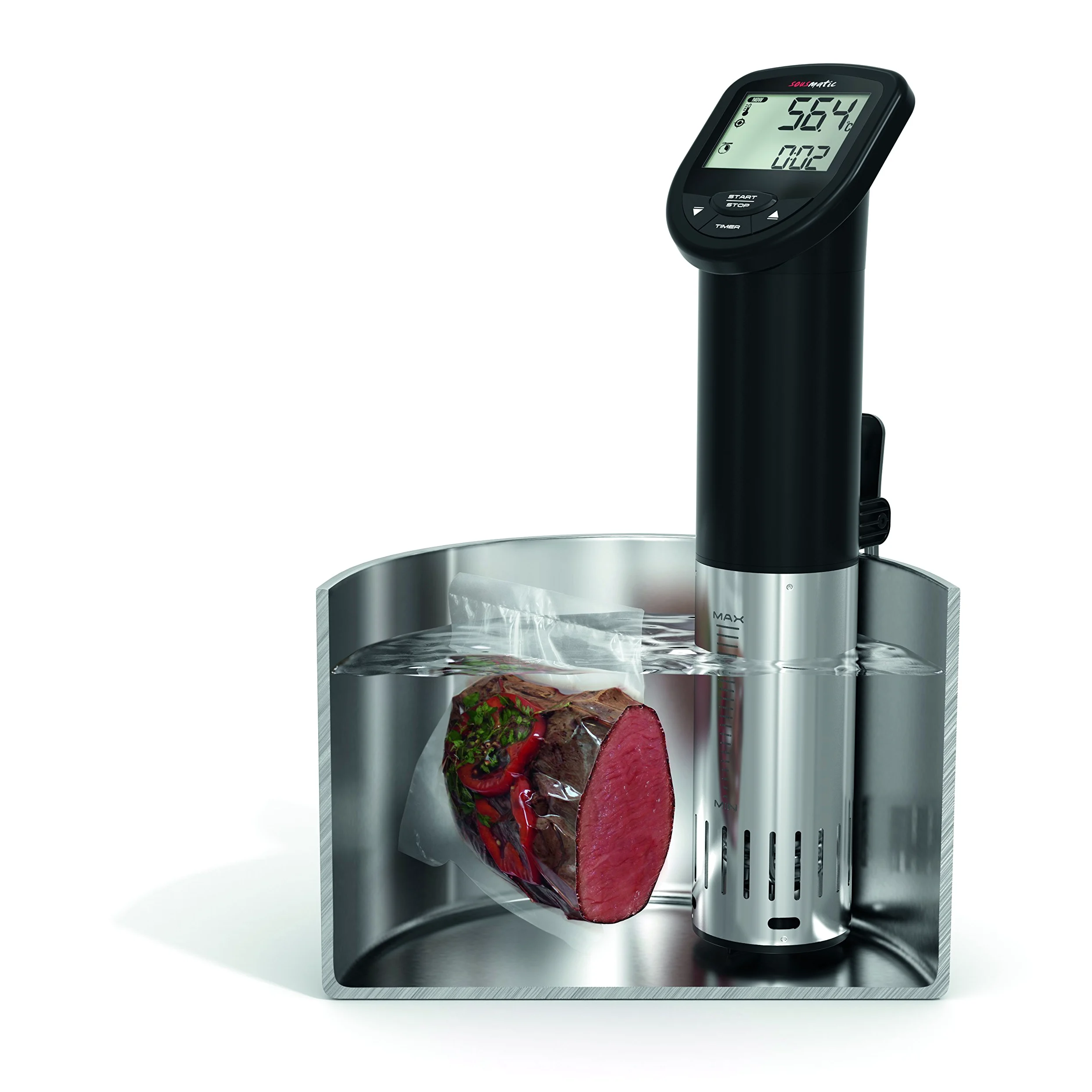 Tfa Dostmann Tfa 14.1550.01 Sousmatic Sous Vide Garer, 1200 W, 25 Litri, 0 Decibel, Stainless Steel, Nero, Taglia Unica