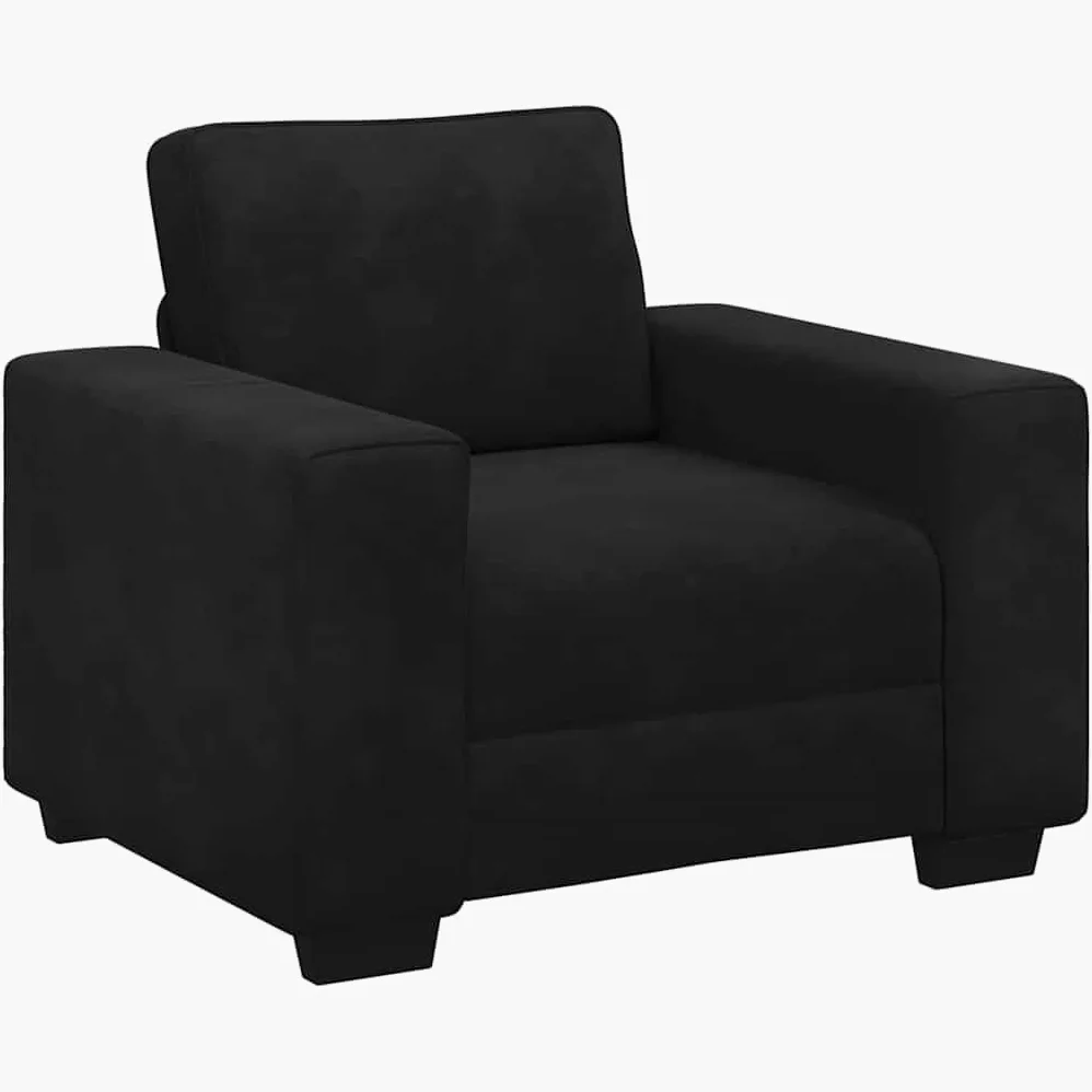 vidaXL Divano Sedia Nero 100x77x82 cm Velluto, Divano Singolo, Divano Comfort, Sedia TV, Divano, Divano Seduta, Divano Relax, Divano per Il Tempo Libero