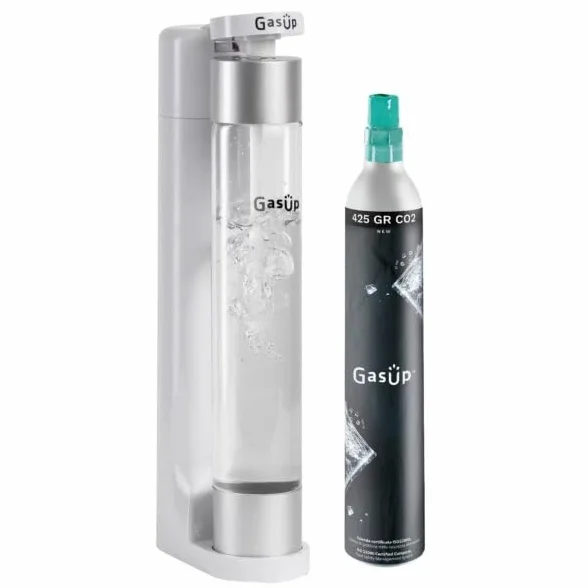 Gasatore da tavolo per acqua frizzante GasUp Pika bianco