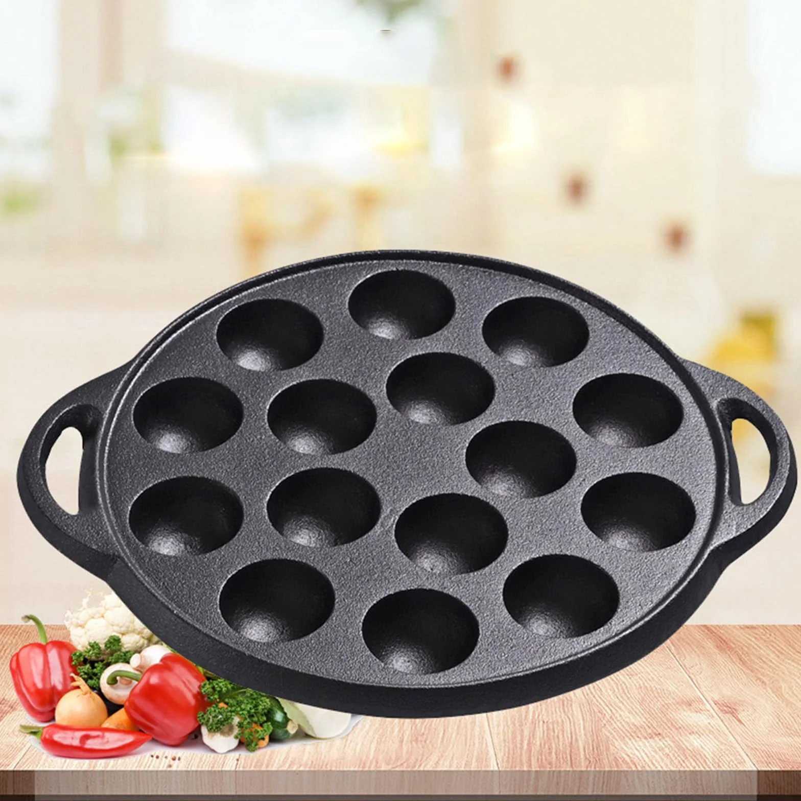 Polpi Takoyaki Pan Ghisa 15 fori Stampo Maker