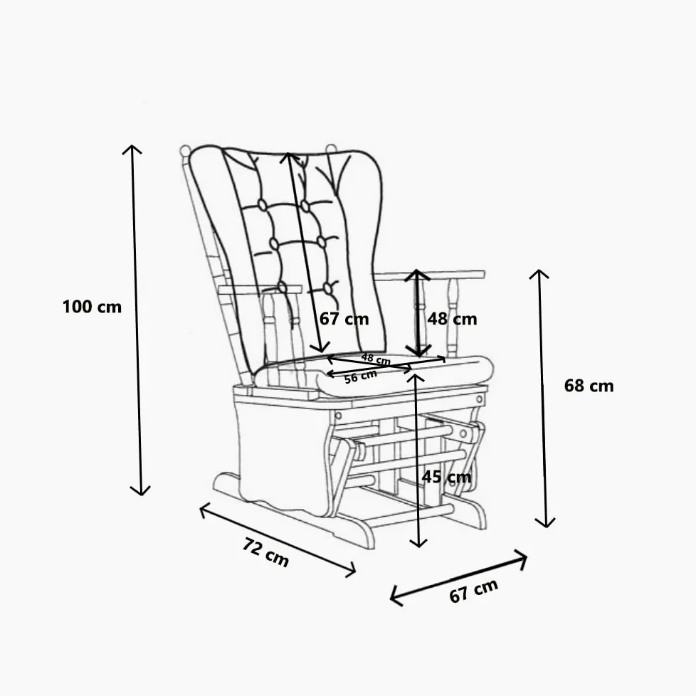 Liberoshopping Poltrona sedia a dondolo movimento oscillante in legno cuscino imbottito (America Bordeaux)