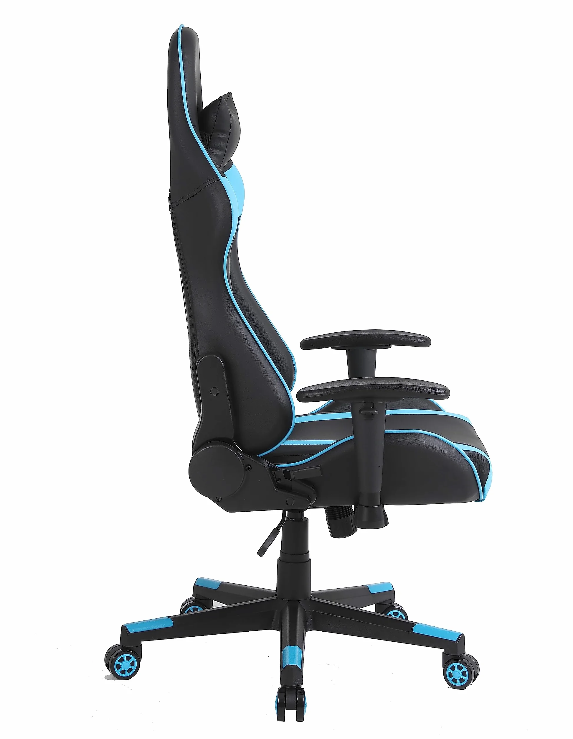 Sedia da Gaming Massimo Comfort e Stile RAPTOR Schienale Reclinabile Altezza Regolabile con Braccioli Poggiatesta Supporto Lombare Poltrona Playstation (Nero/Blu)