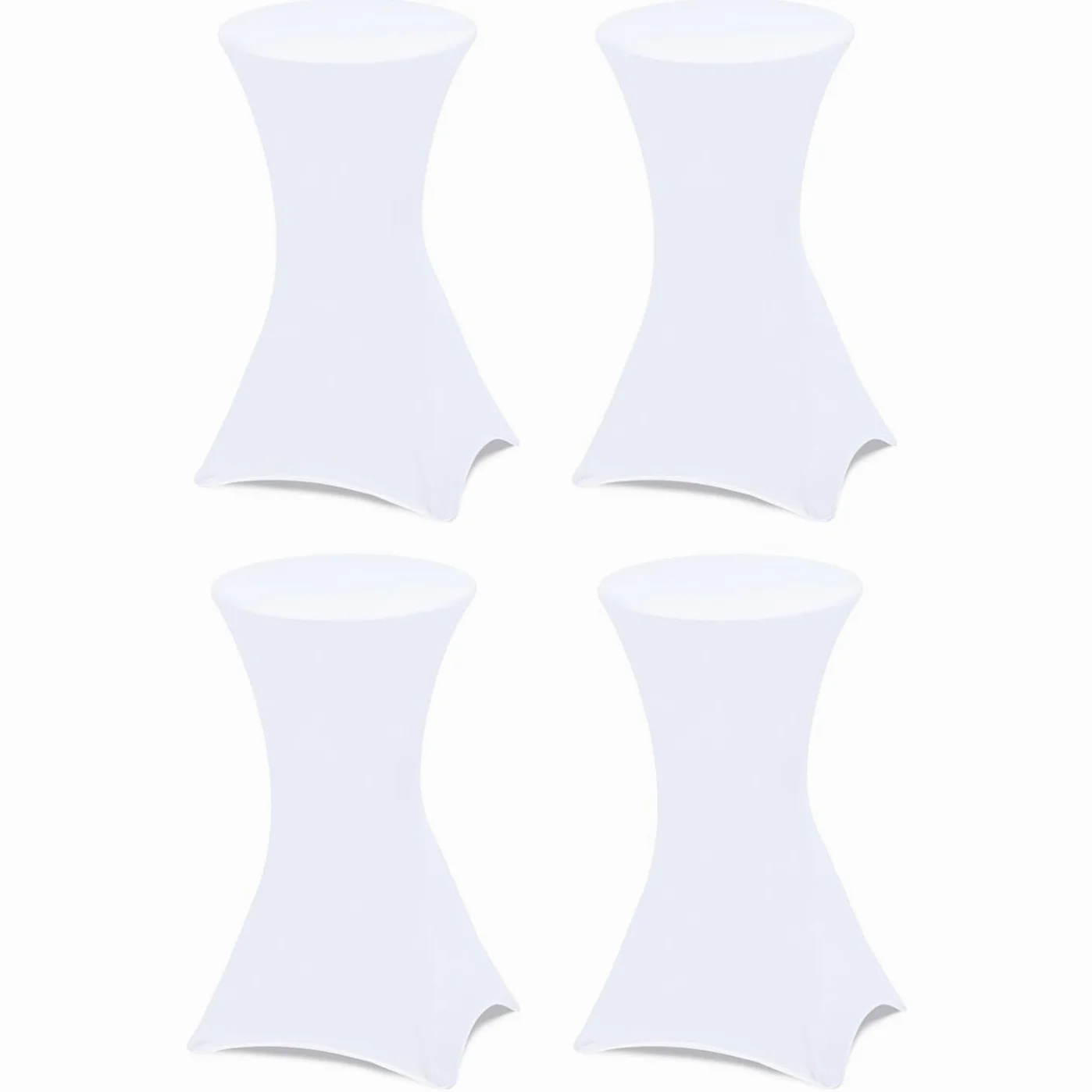 IDMarket - Set di 4 tavoli alti pieghevoli da 105 cm e 4 coperture bianche