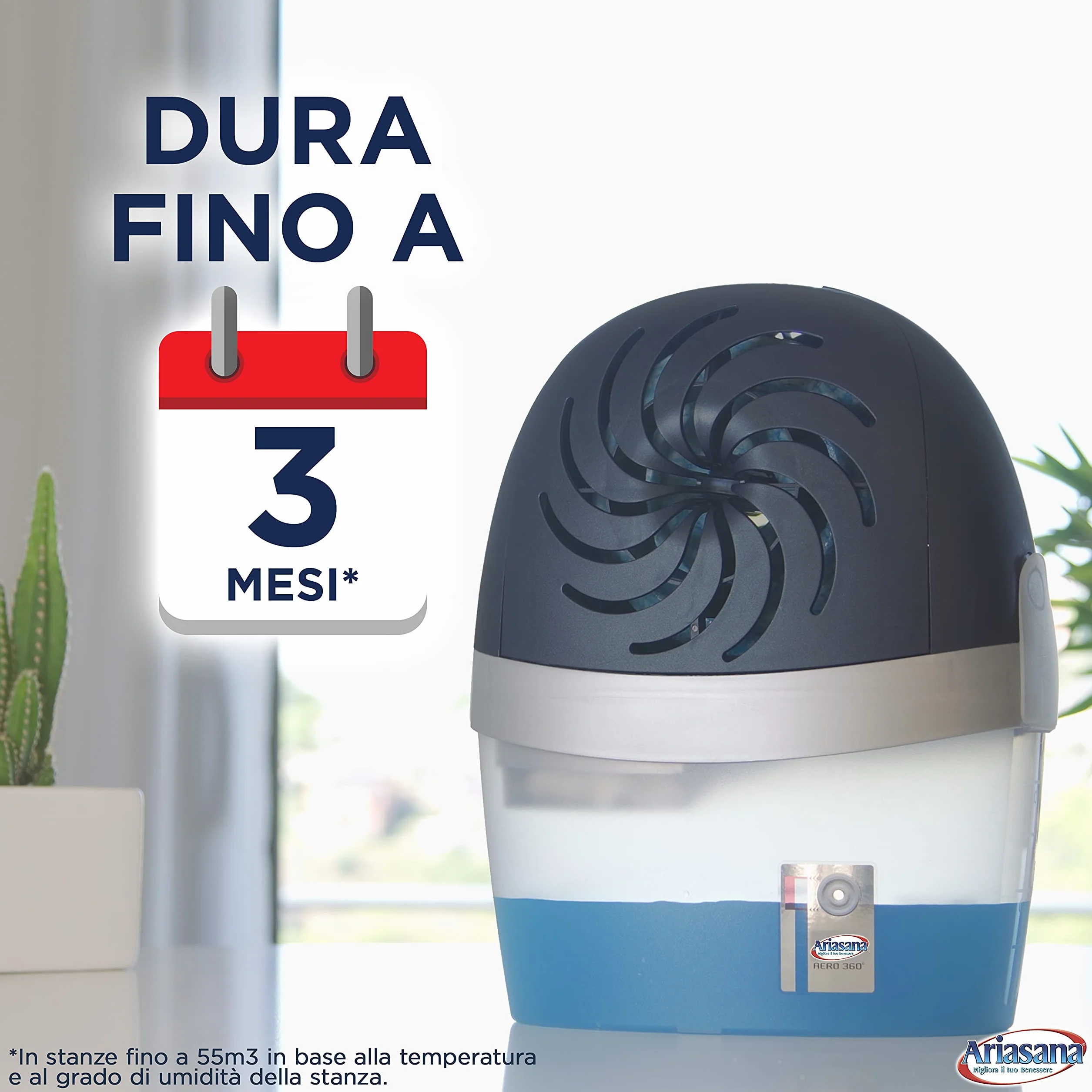 Ariasana Tab Fiori di Campo Bipack 2x450g, Ariasana Aero 360 Ricarica Antiumidità, Cattura umidità dal Profumo Floreale, Ricarica Aero 360 Tab a Lunga Durata, 1 Confezione da 2 Tab