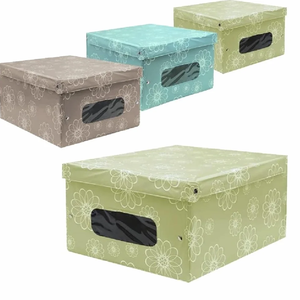 PraTiKo Life Set 4 Scatole Box Armadio PVC 50x40 h.25 cm Colori Assortiti