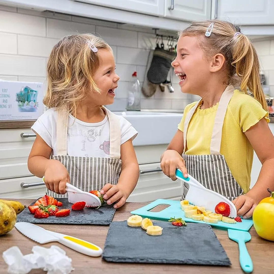 3 coltelli da cucina per bambini, di sicurezza, per tagliare frutta o verdura, regalo perfetto per la notte del vino, compleanno, per bambini dai 3 anni in su