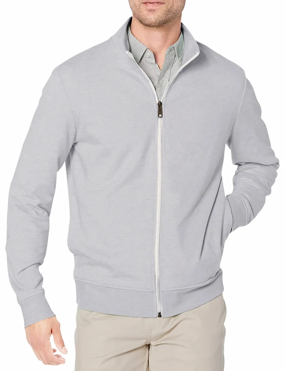Amazon Essentials Felpa con Collo a Lupetto Leggera in Spugna Francese con Cerniera Integrale Uomo