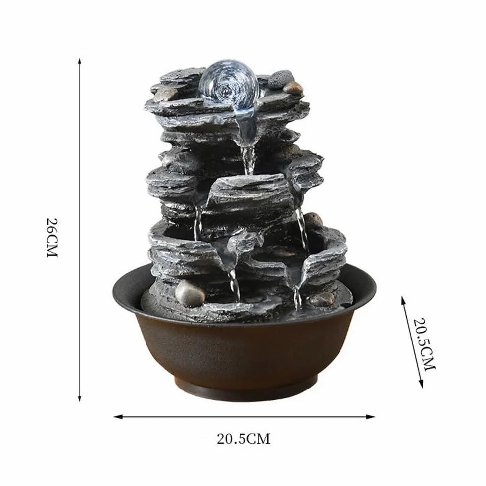 Fontana da Tavolo Piccola Fontana da Tavolo con Fontana a Forma di Roccia, Ornamenti for Acqua Corrente, Fontana a Sfera Feng Shui, Fontana con circolazione dell'Acqua Fontana Interna